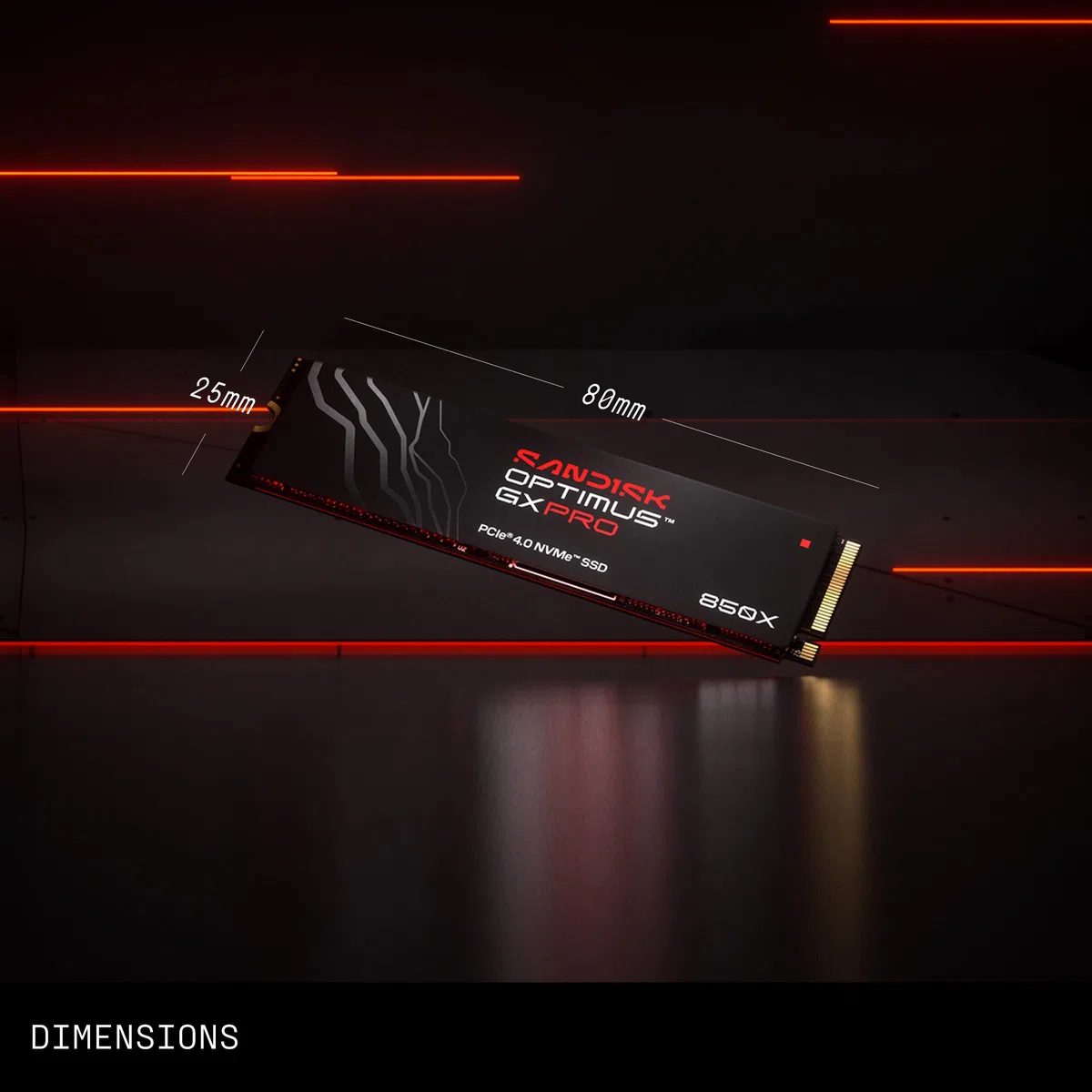 SANDISK Optimus GX Pro 850X NVMe SSD 1 to (Jusqu’à 7 300/6 300 Mo/s Vitesses de Lecture/écriture séquentielles, M.2 2280, PCIe 4.0) Extension de Stockage pour Le Jeu
