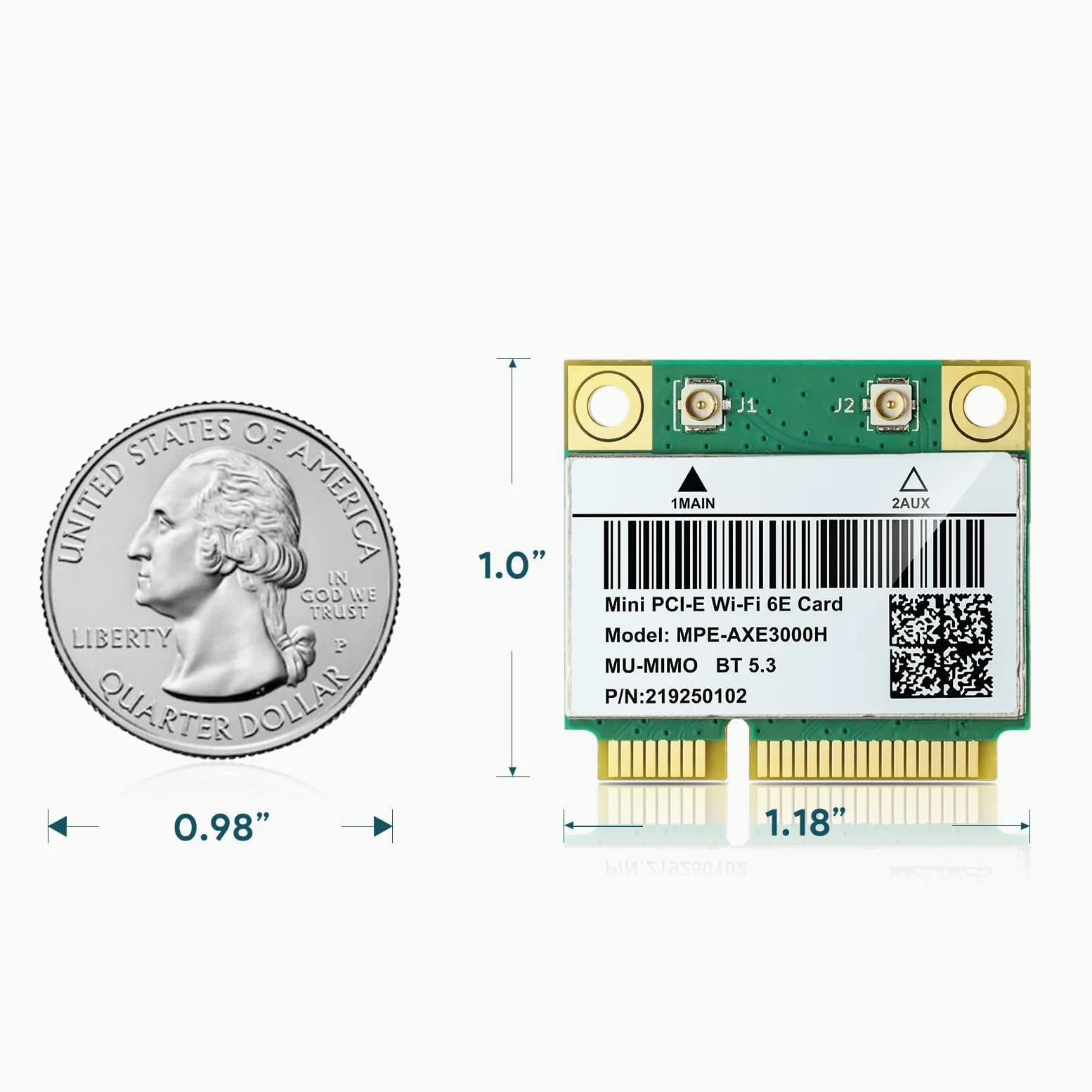 AX210HMW Carte WiFi 6E pour ordinateur portable Mini interface PCIE, module sans fil tribande pour ordinateur portable, adaptateur WiFi 802.11AX avec Bluetooth 5.3, MU-MIMO, prend en charge Windows 11
