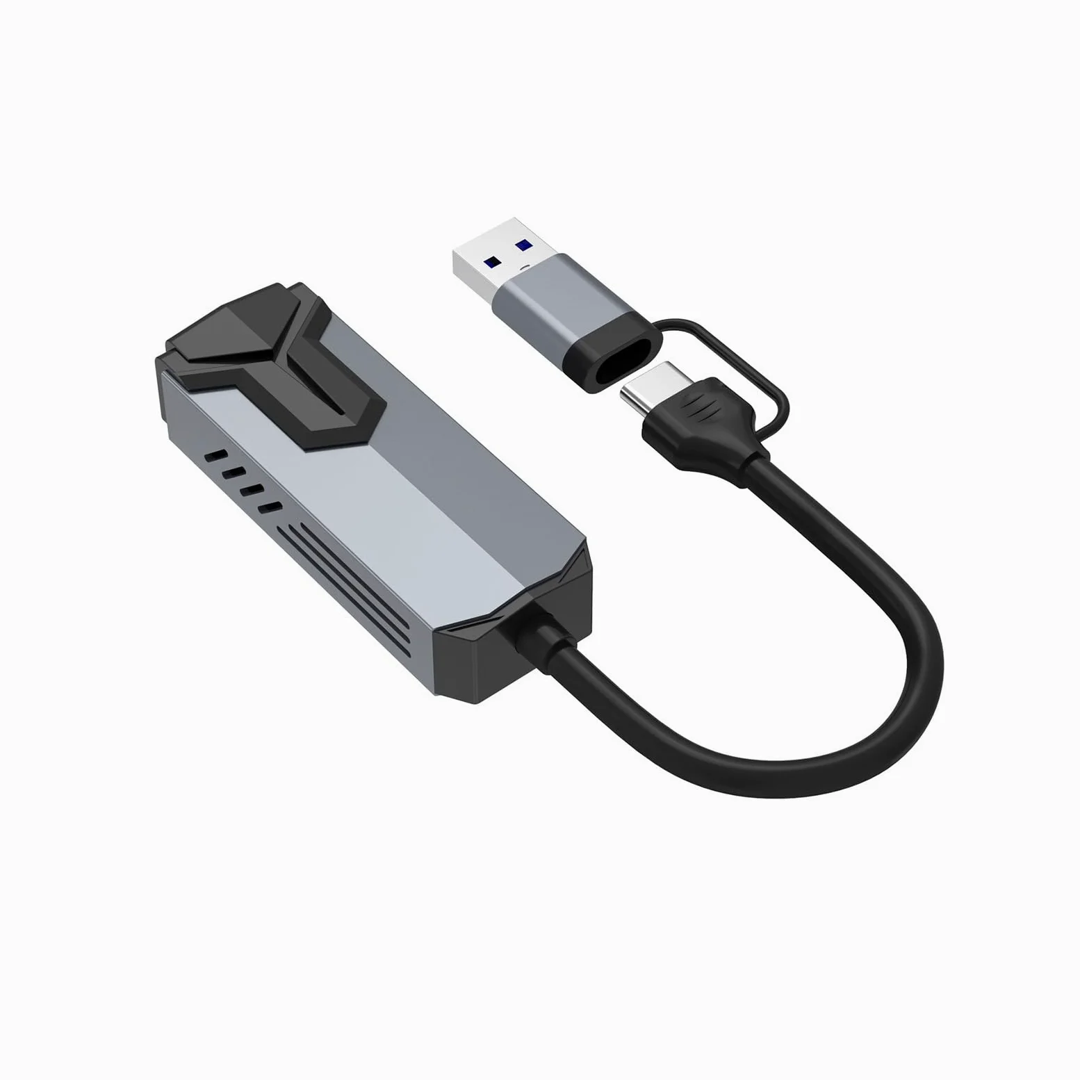 Adaptateurs USB C vers RJ45 Gigabit Ethernet 5000/2500/1000 Mbps deux ports en alliage d'aluminium Plug and Play pour ordinateur portable, PC, tablette, smartphone