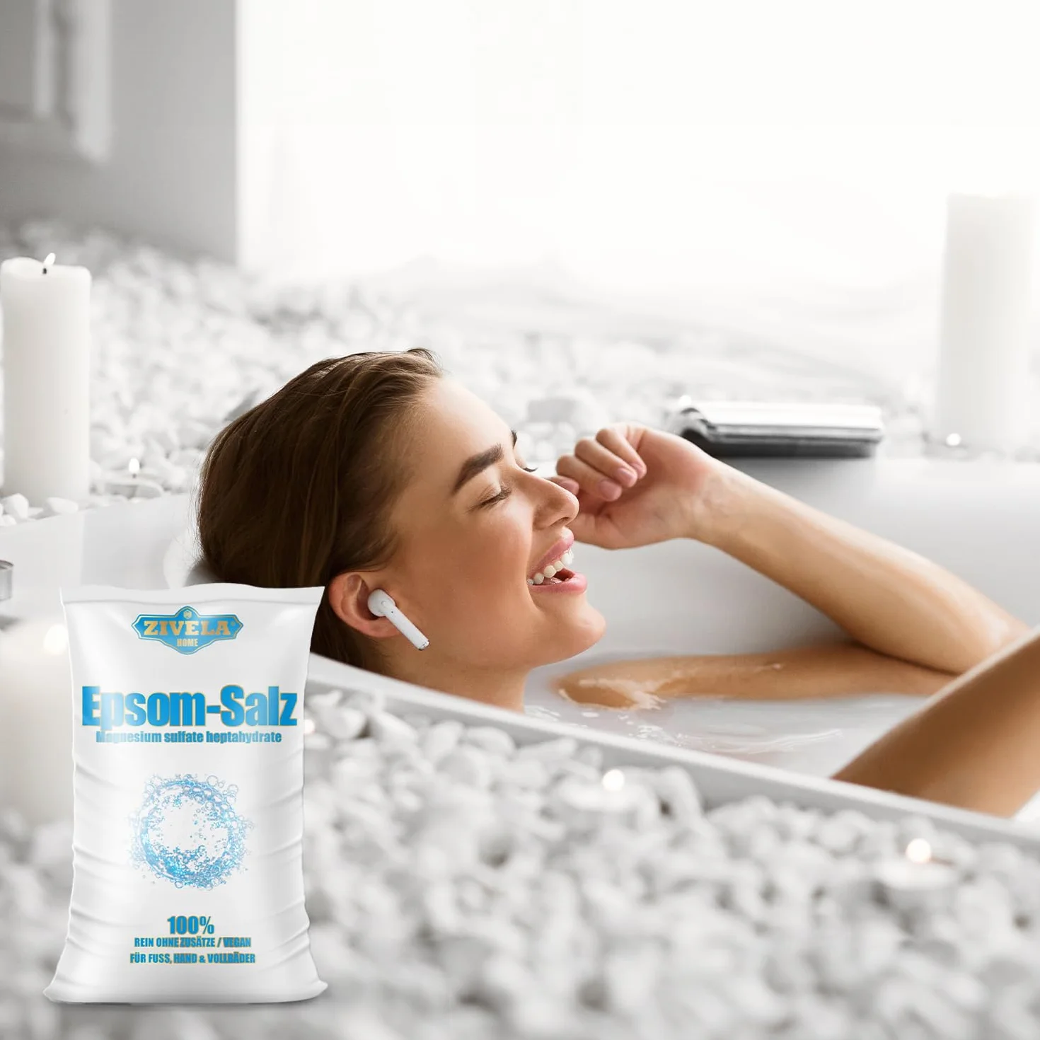 Sel d'Epsom 1kg - Sulfate de magnésium pur pour le bain