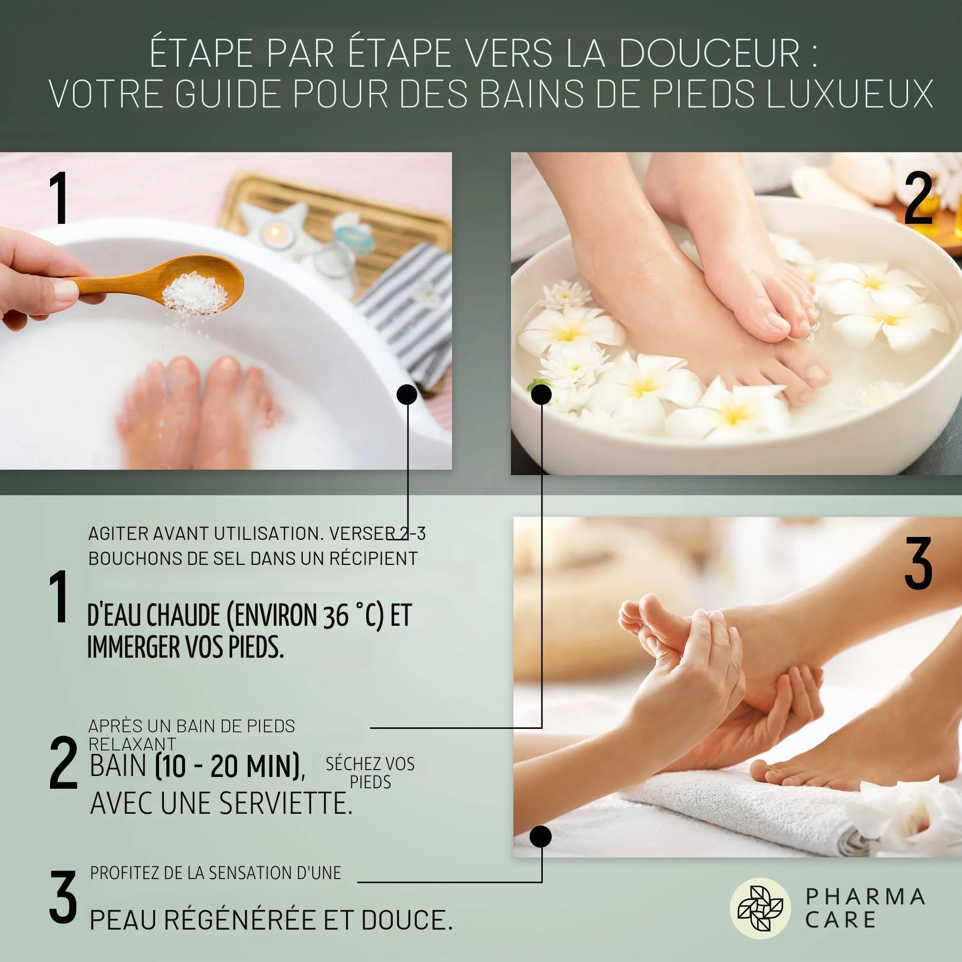Vis Plantis Sel pour Bain de Pieds au Thé Vert et à l’Urée 560 g Soin des Pieds contre les Champignons et les Fissures