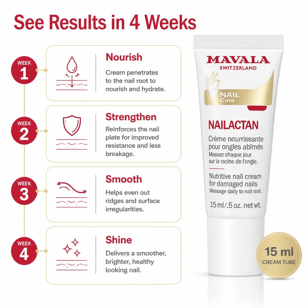 Mavala Crème Nourrissante Nailactan pour Ongles Abîmés Soin Réparateur 15ml