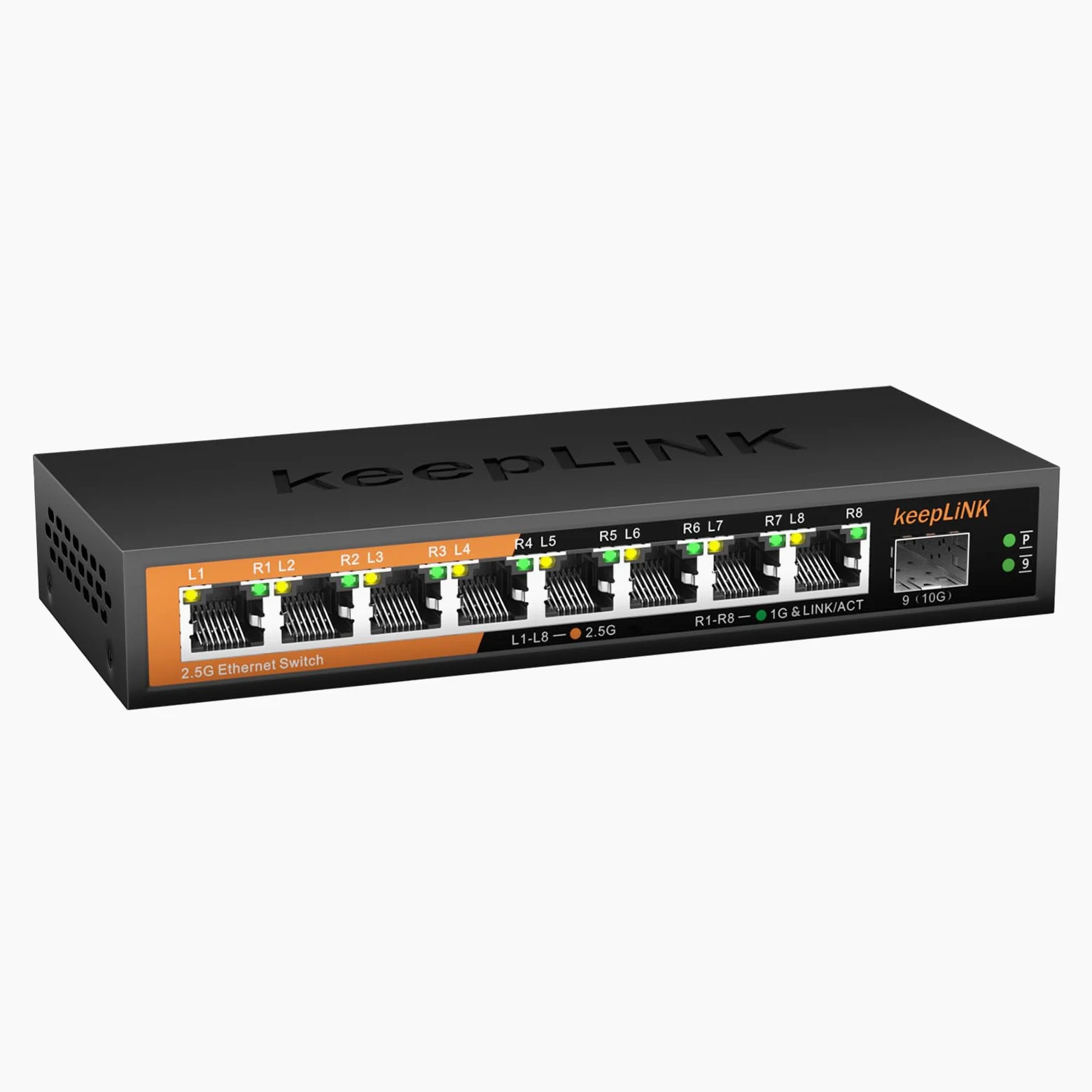 Switch Ethernet 2.5G 8 Ports, Switch Multi-Gigabit Non géré, Capacité de Commutation 60Gbps, Silencieux, sans Ventilateur, de Bureau / Montage Mural