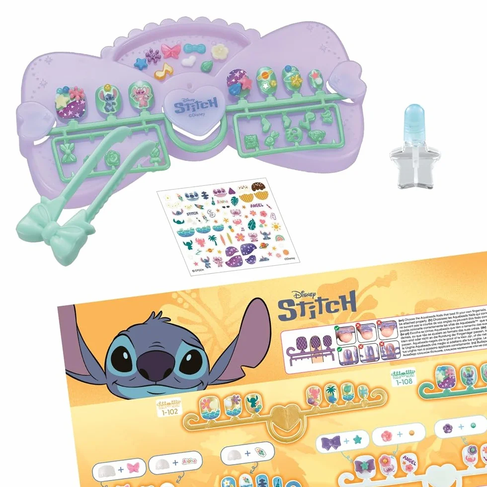 Aquabeads Nail Studio Kit de manucure Stitch pour Enfants 4 Ans et +