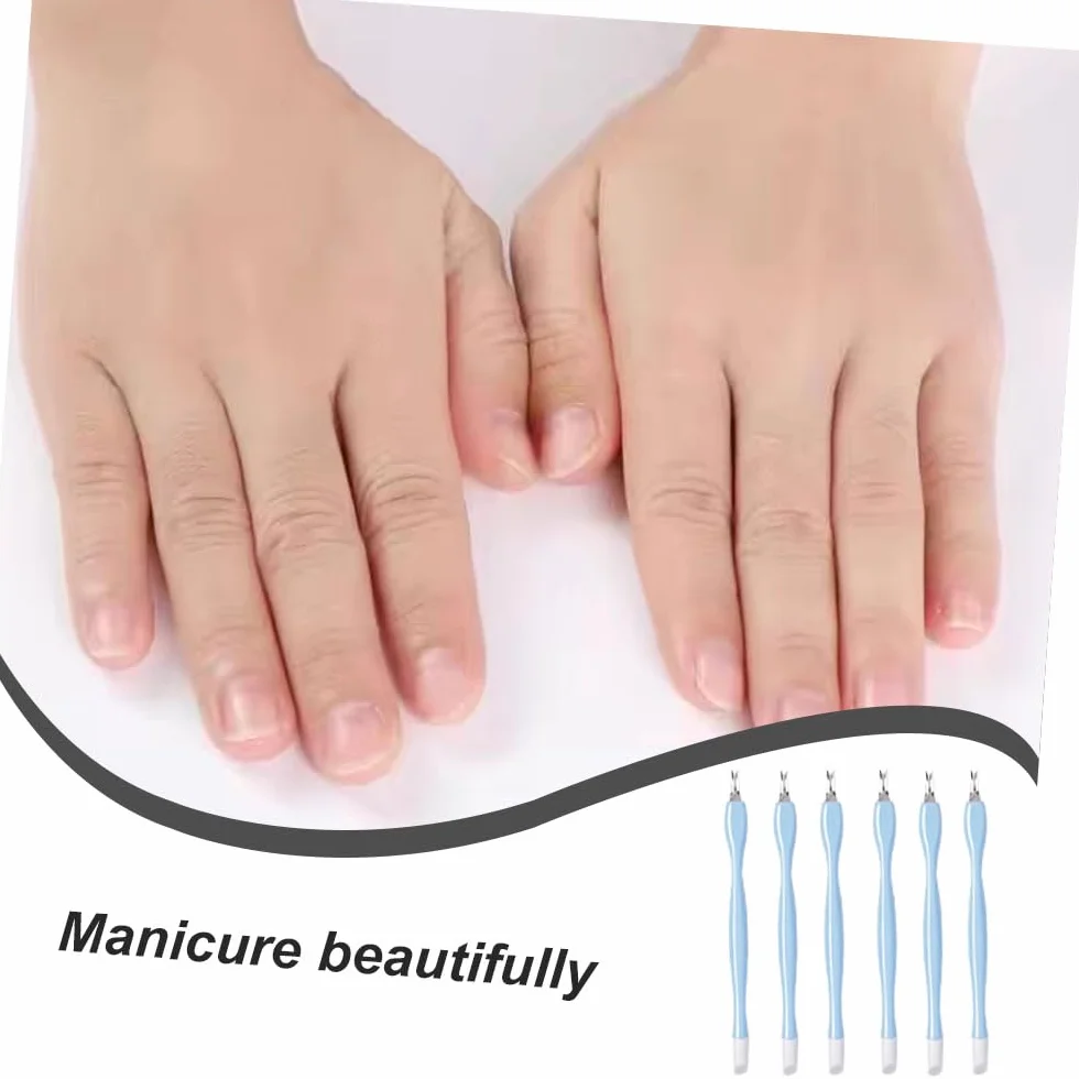 Cuticule à Ongles Fourches 6 Pcs Double Tête Pousseurs Cuticulaires Nail Art Manucure