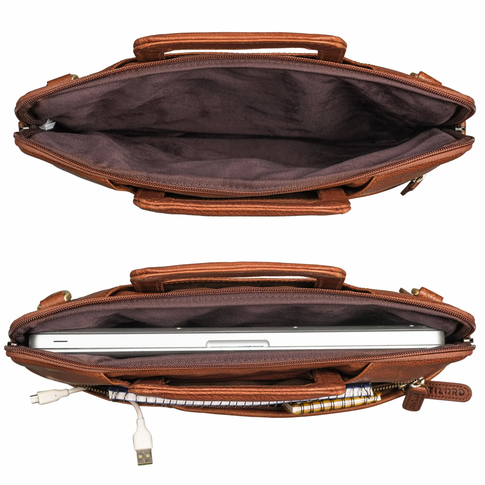 STILORD "Cole Vintage Sacoche Ordinateur 14 pouces Homme Cuir Étroit Housse Ordinateur Cuir Véritable Serviette pour Travail Business Voyage Couleur:maraska - marron