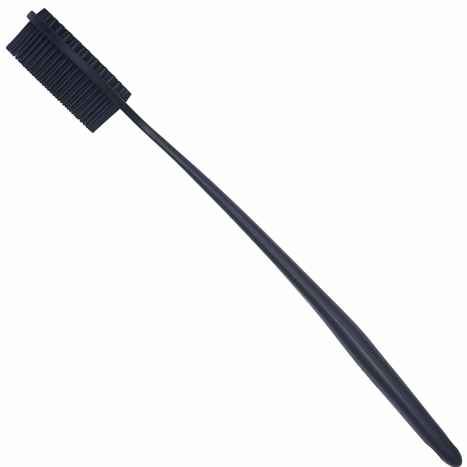 Brosse à dos pour douche en silicone souple avec long manche, sans BPA, hypoallergénique noir
