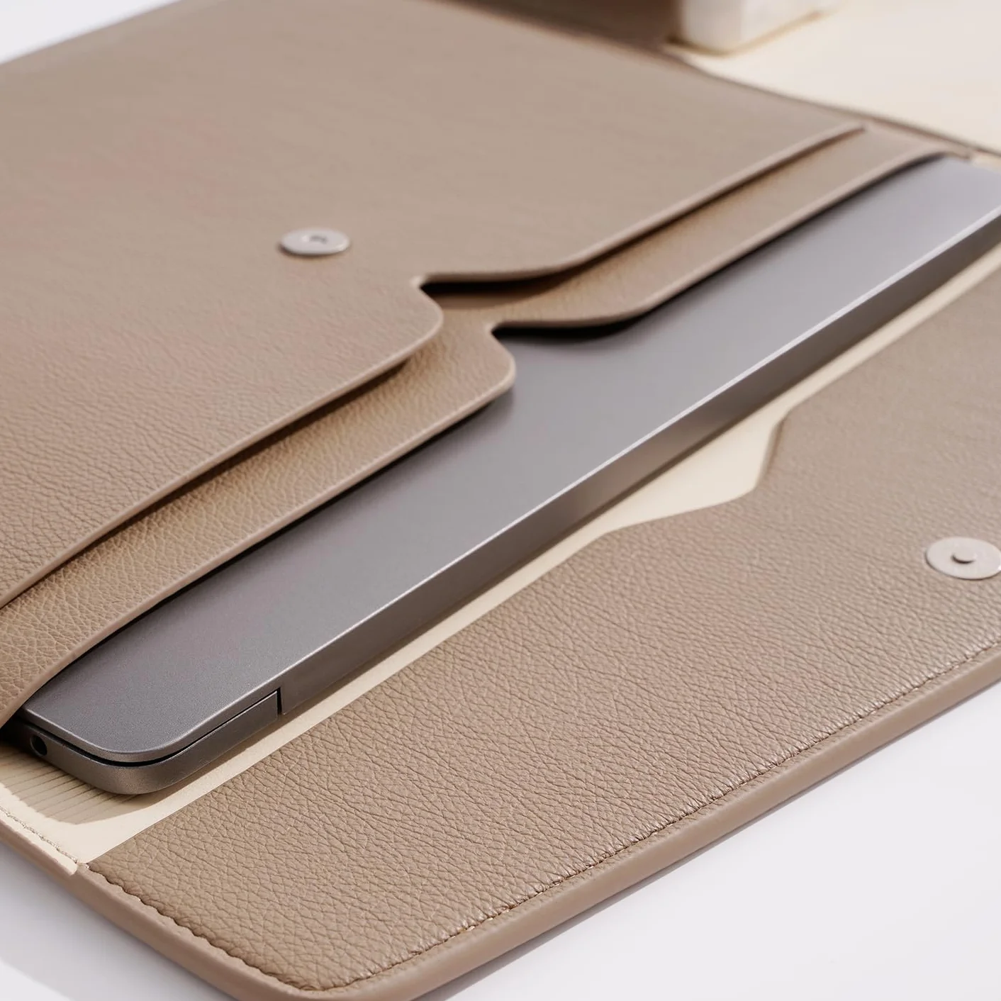 Housse rembourrée en cuir synthétique pour ordinateur portable