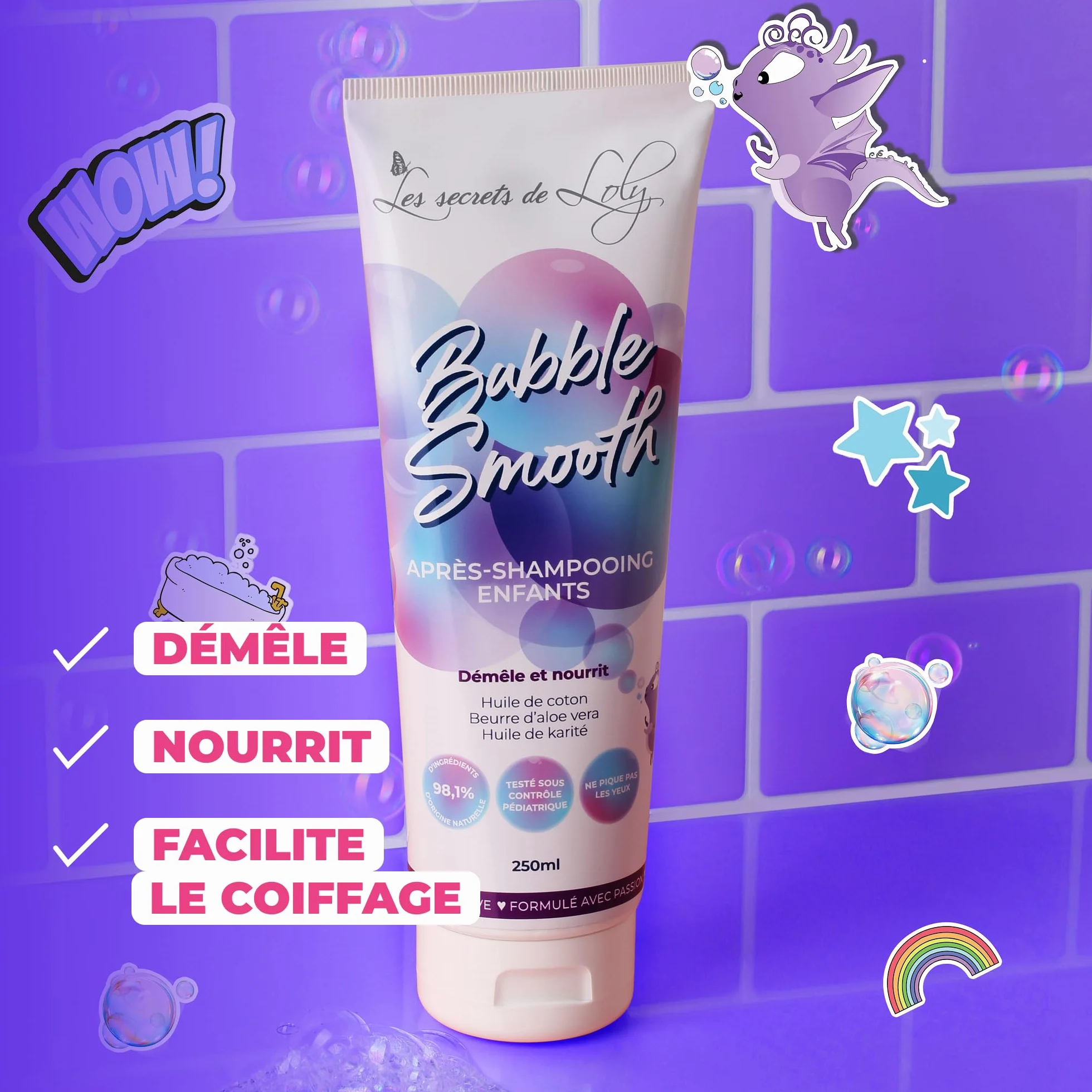Les Secrets de Loly Bubble Smooth Après-shampooing enfant démêlant 250 ml