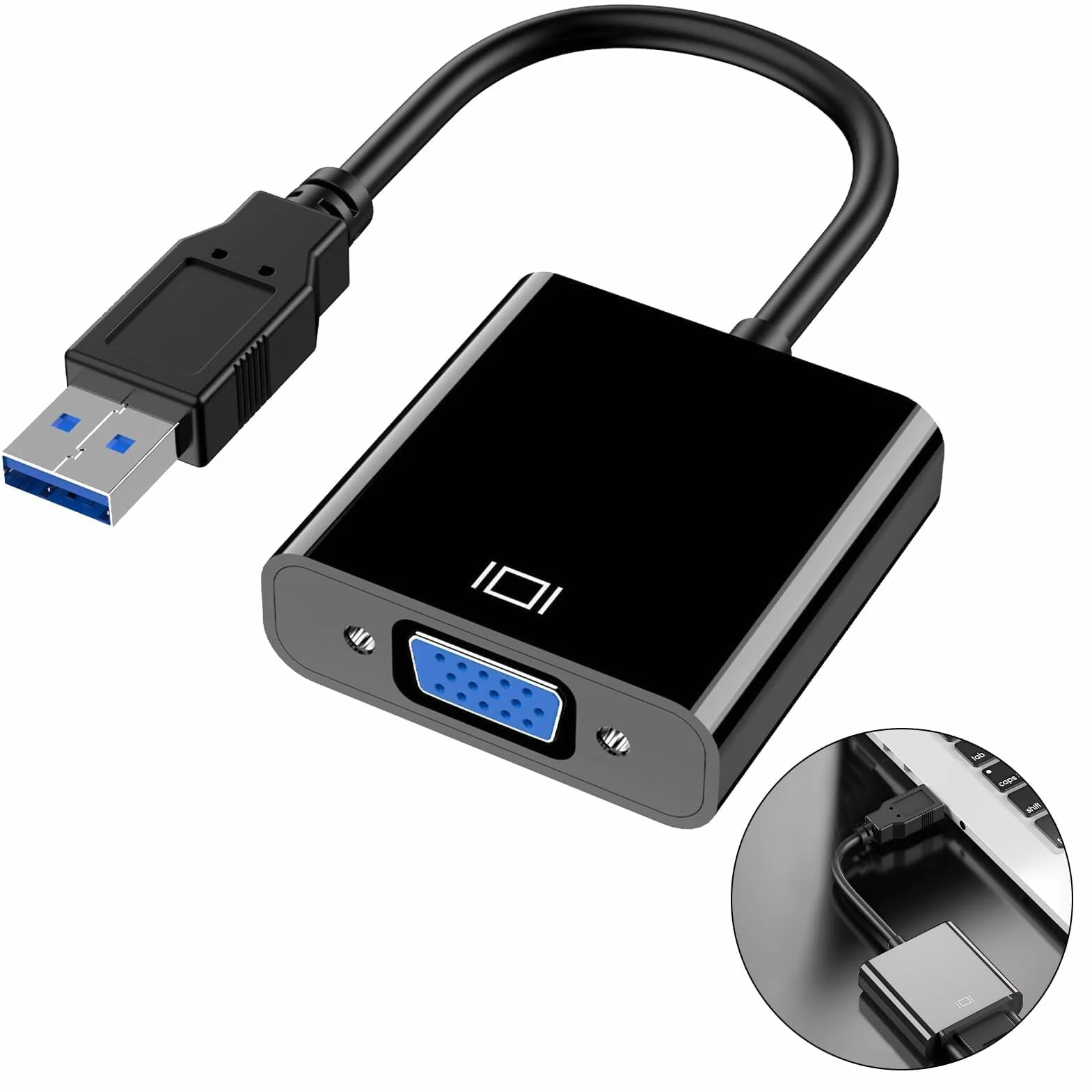 Adaptateur USB 3.0 vers VGA Convertisseur Vidéo HD 1080p Multi écrans