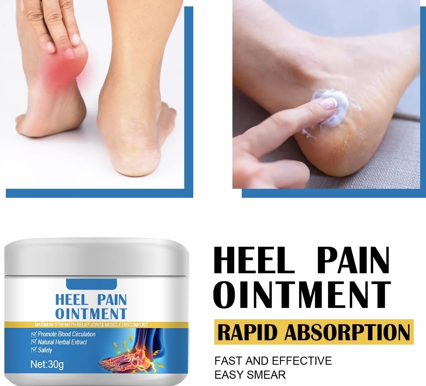 Crème Soulagement Douleur Pied, Pommade Apaisante Talons, Pieds, Douleurs Musculaires