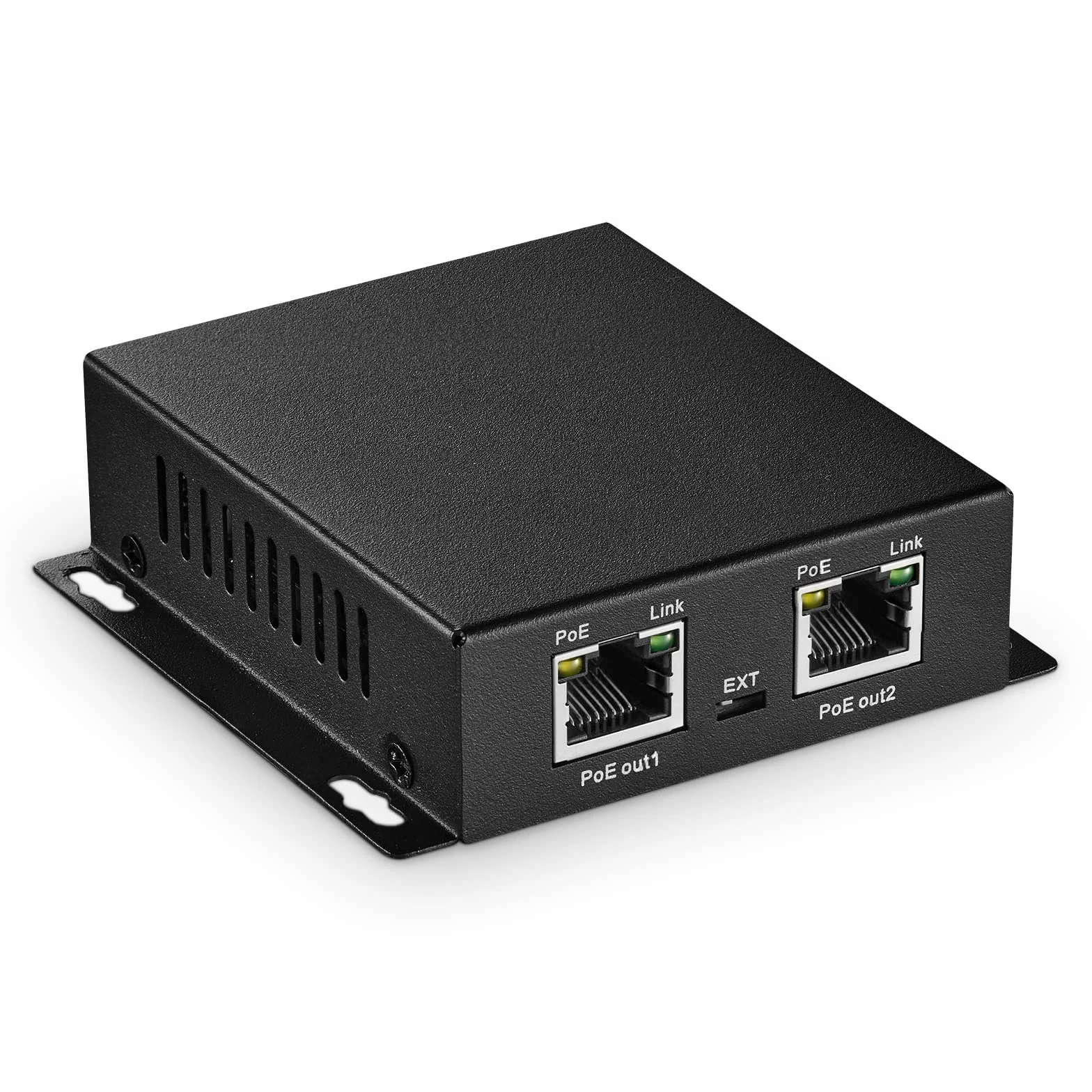 MokerLink 3 Ports Gigabit PoE Passthrough Switch, IEEE 802.3af/at PoE Repeater, 100/1000Mbps, 1 PoE in 2 PoE Out, Wall Mount, PoE Extender/Injector/Network Extender Three in One