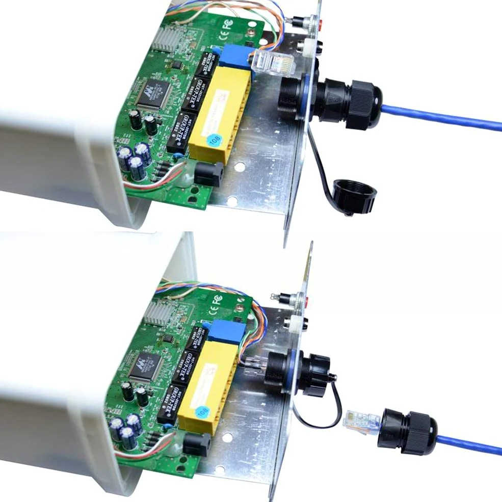 PENGLIN Lot de 5 connecteurs étanches RJ45 pour montage sur panneau | Coupleur de câble Ethernet LAN Cat5/5e/6 avec couvercle étanche/anti-poussière pour réseau extérieur