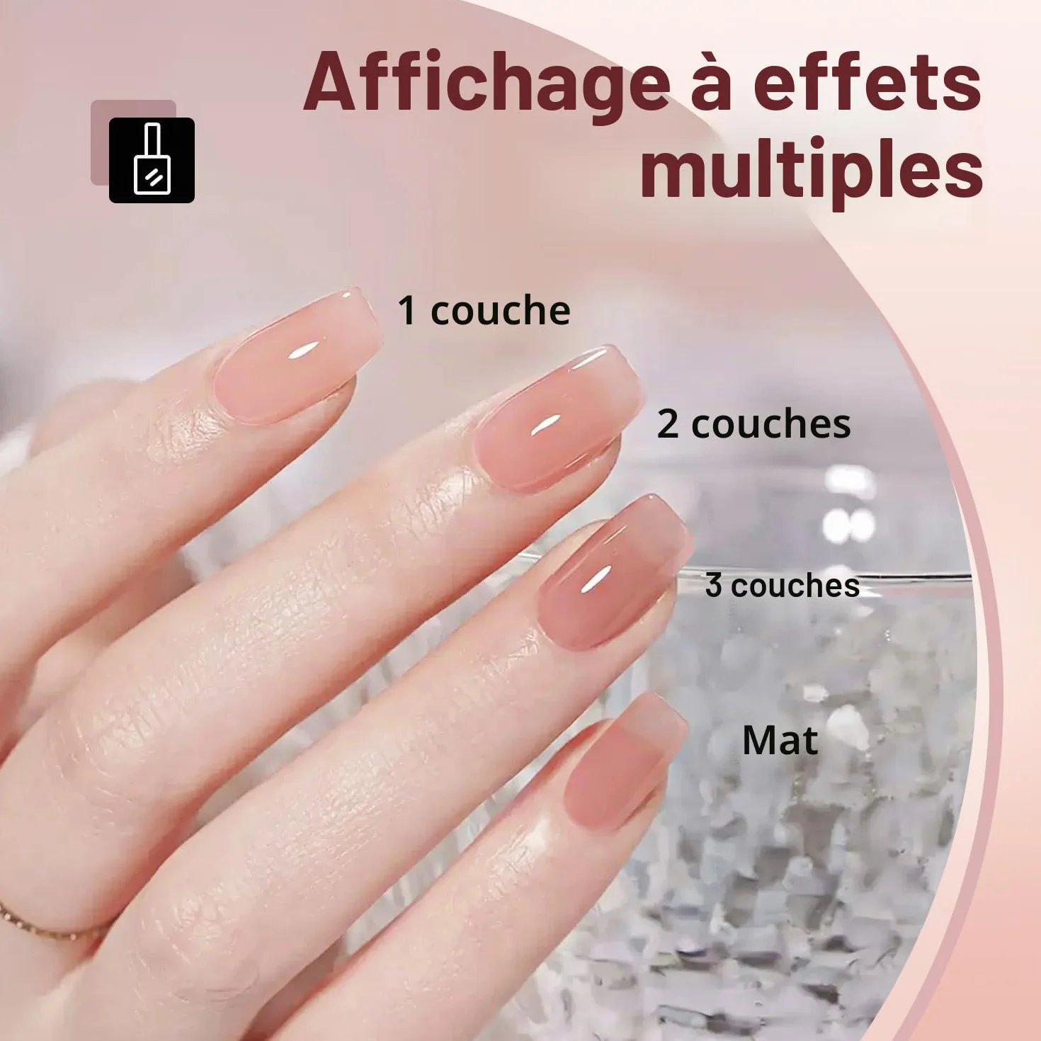 JODSONE Coffret 12 Vernis Semi Permanent 10 Couleurs Jelly Translucides Naturelles Tenue Longue Durée