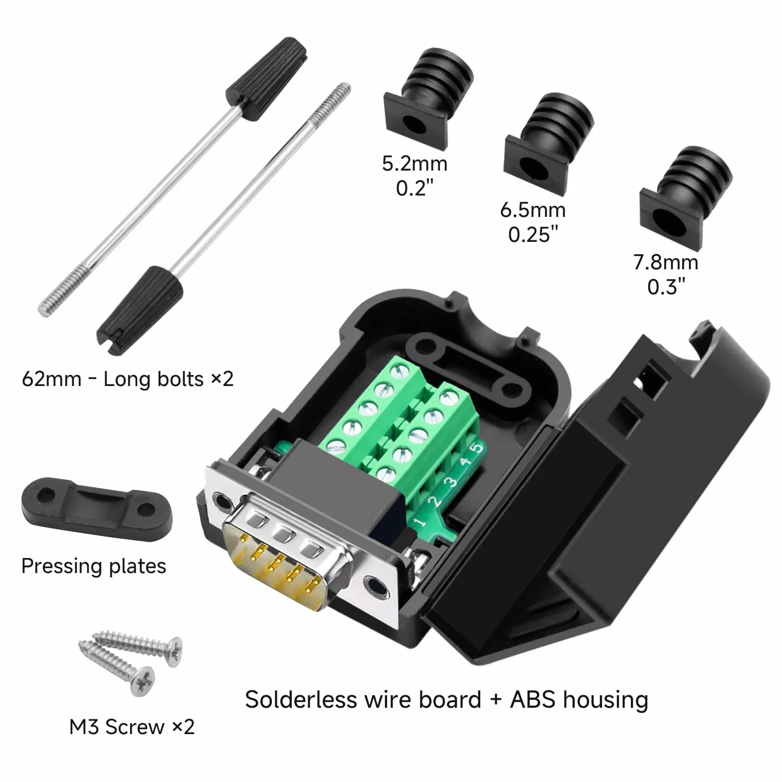 Connecteur DB9 RS232 D-SUB Adaptateur série (10 adaptateurs mâles)