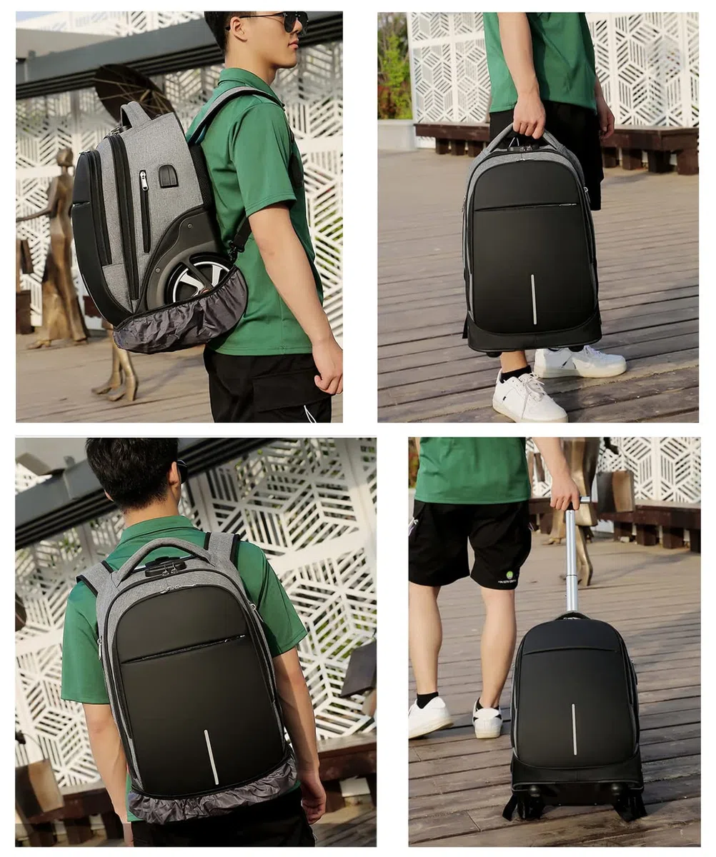 Sac à Dos Ordinateur Portable 19 Pouces Sac à Dos à Roulettes Homme Grande Femmes Capacité Sac a Dos PC Portable avec Chargement USB Sac à Dos Affaires Scolaire Collège