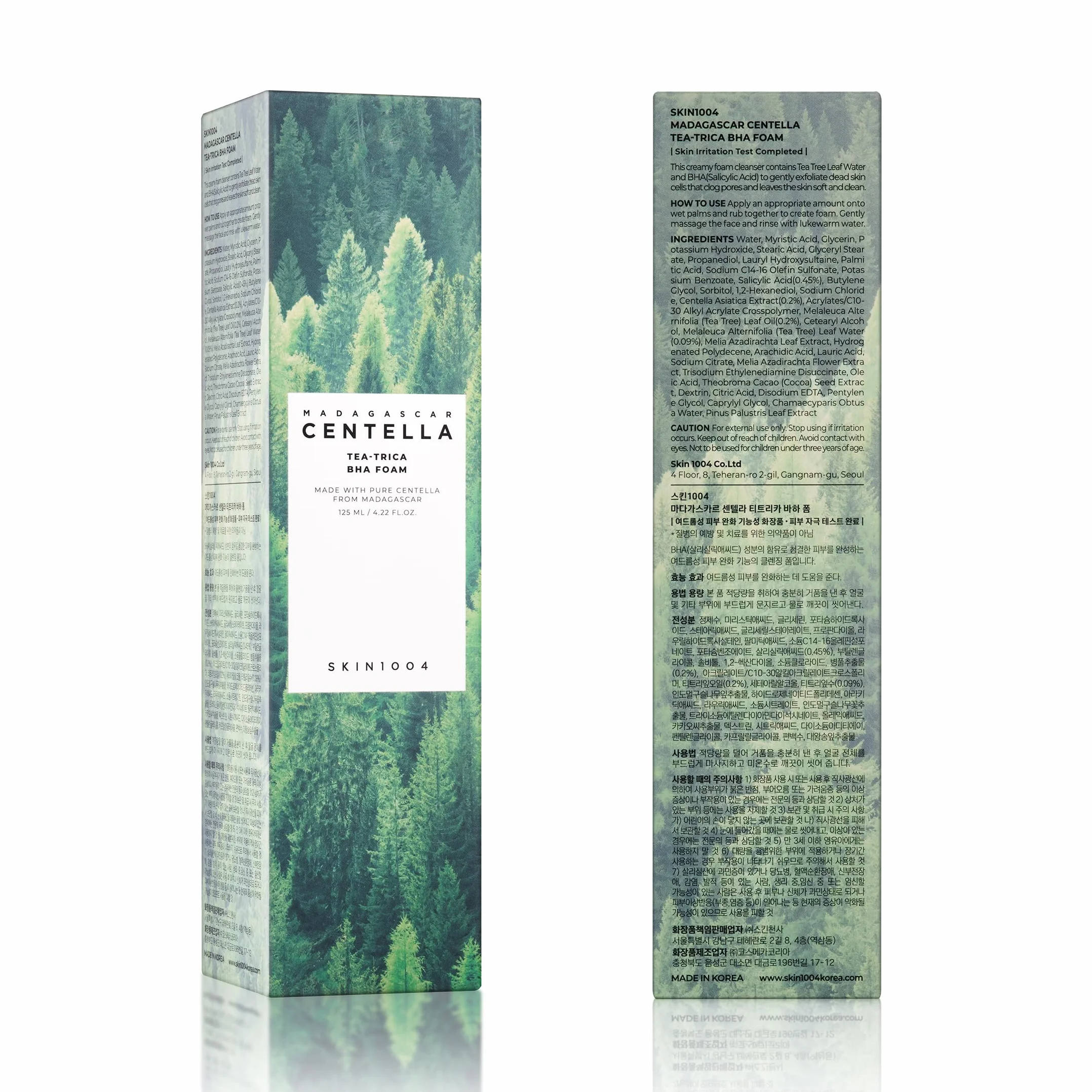 SKIN1004 Mousse BHA Centella Tea-Trica de Madagascar 125 ml Soin nettoyant professionnel