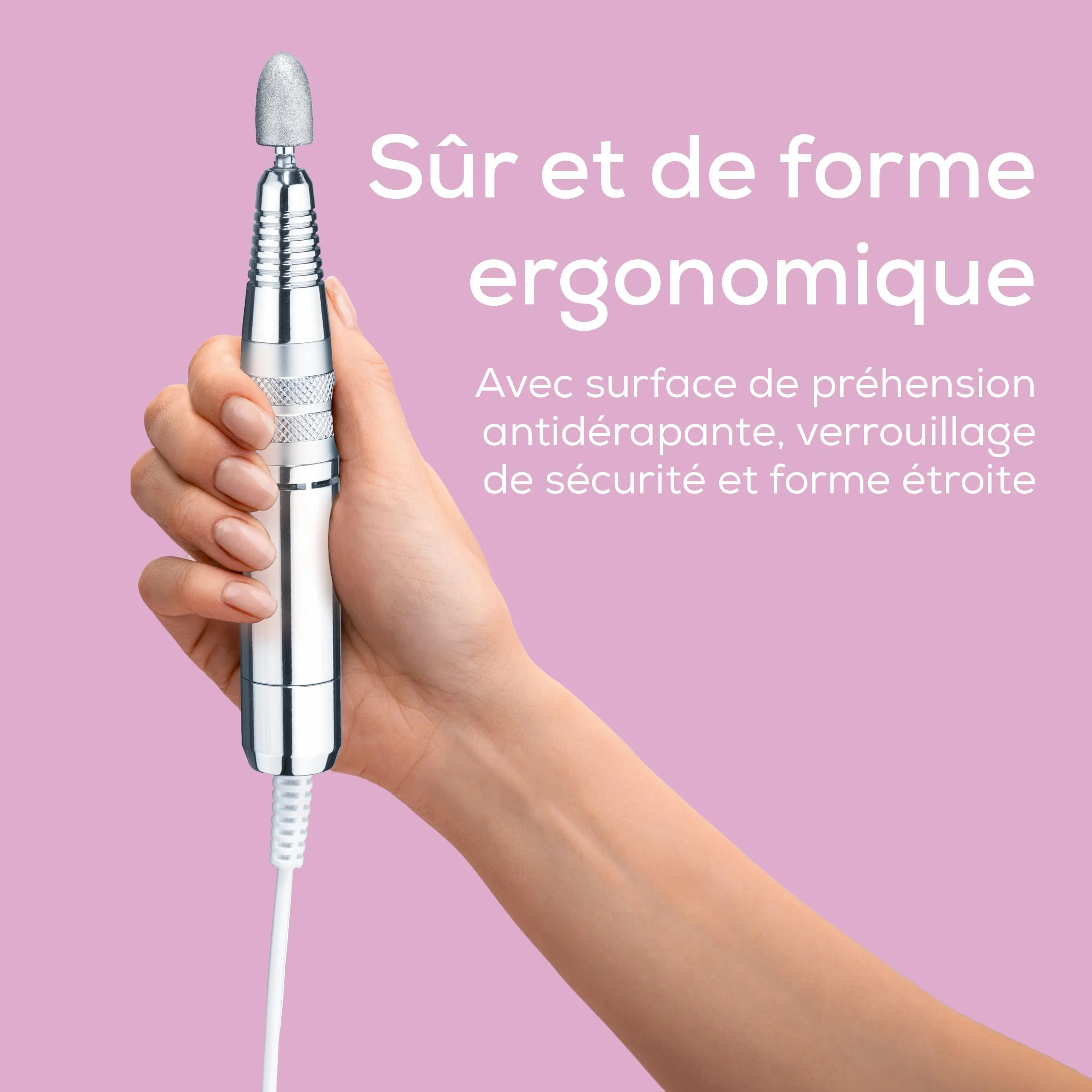 Beurer MP 100 Station professionnelle de manucure pédicure ponceuse ongles 10 embouts saphir feutre protection poussière 20.000 tr/min