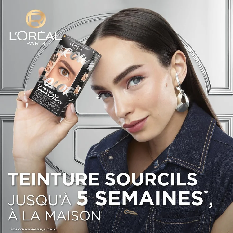 L’Oréal Paris Brow Color Teinture Sourcils Semi-Permanente 5.0 Brunette Tenue 5 Semaines