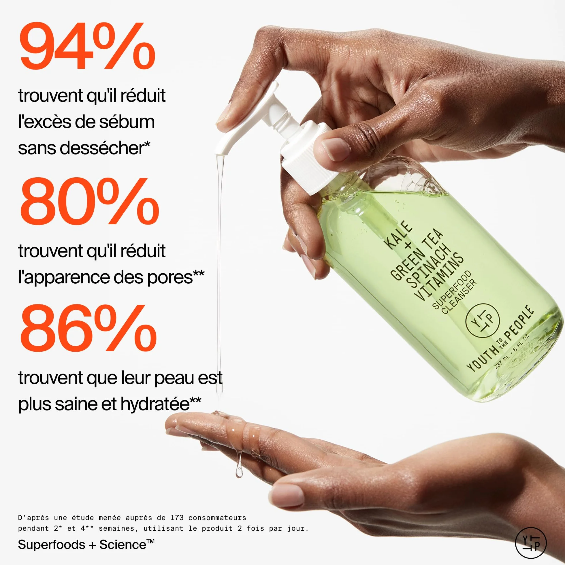 Youth To The People Superfood Cleanser Nettoyant Visage Enrichi en Chou Kale Thé Vert Épinards pH Équilibré 59 ml