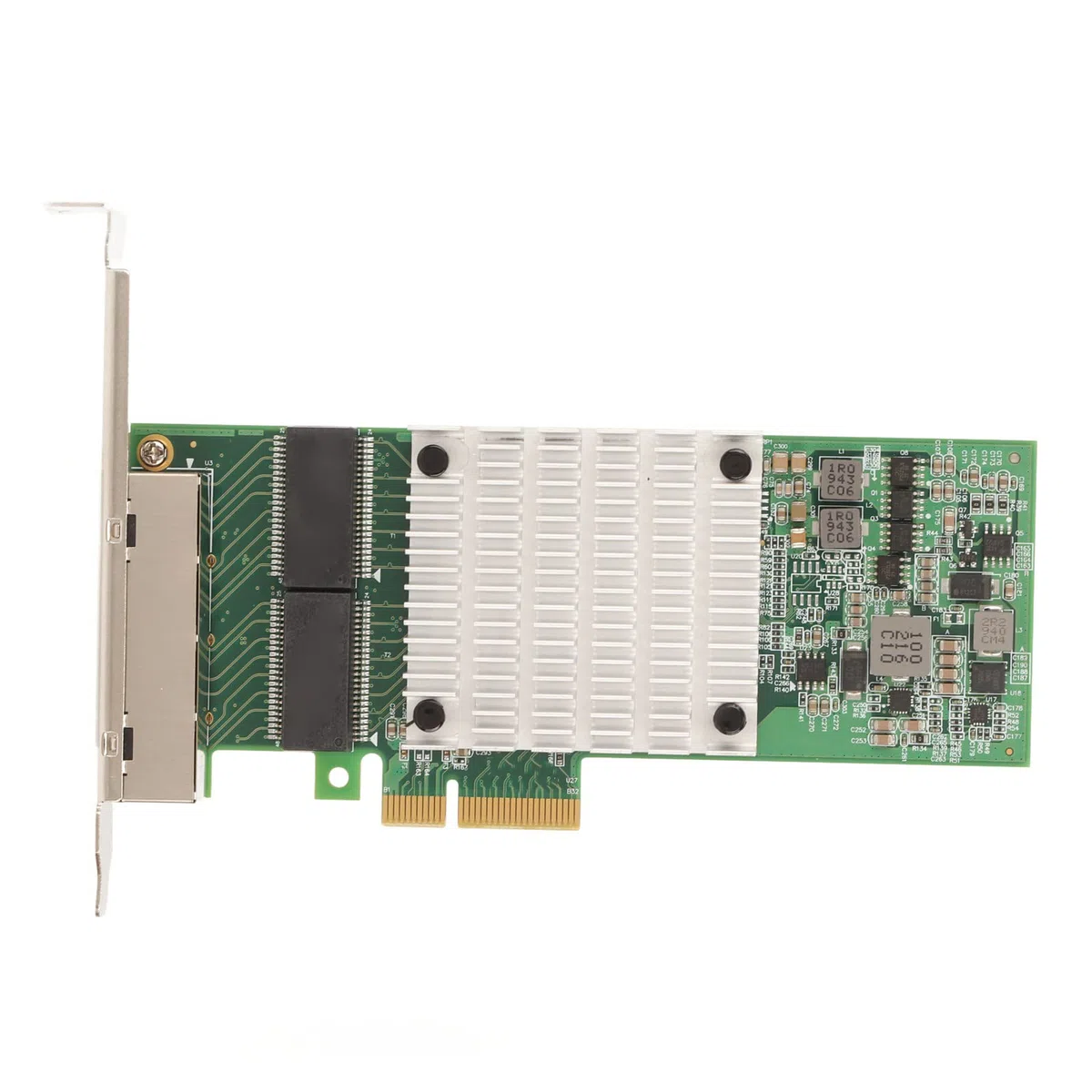 ASHATA Carte Réseau Gigabit PCIE 4 Ports, Deux pour Puce Intel I350, Ports RJ45, Carte Ethernet PCI Express pour Windows Server, Win7, XP, Vista et Linux