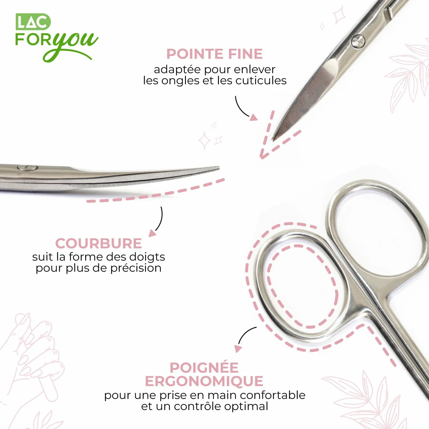 Ciseaux Ongles Acier Inox 9 cm Manucure Pédicure Coupe Précise