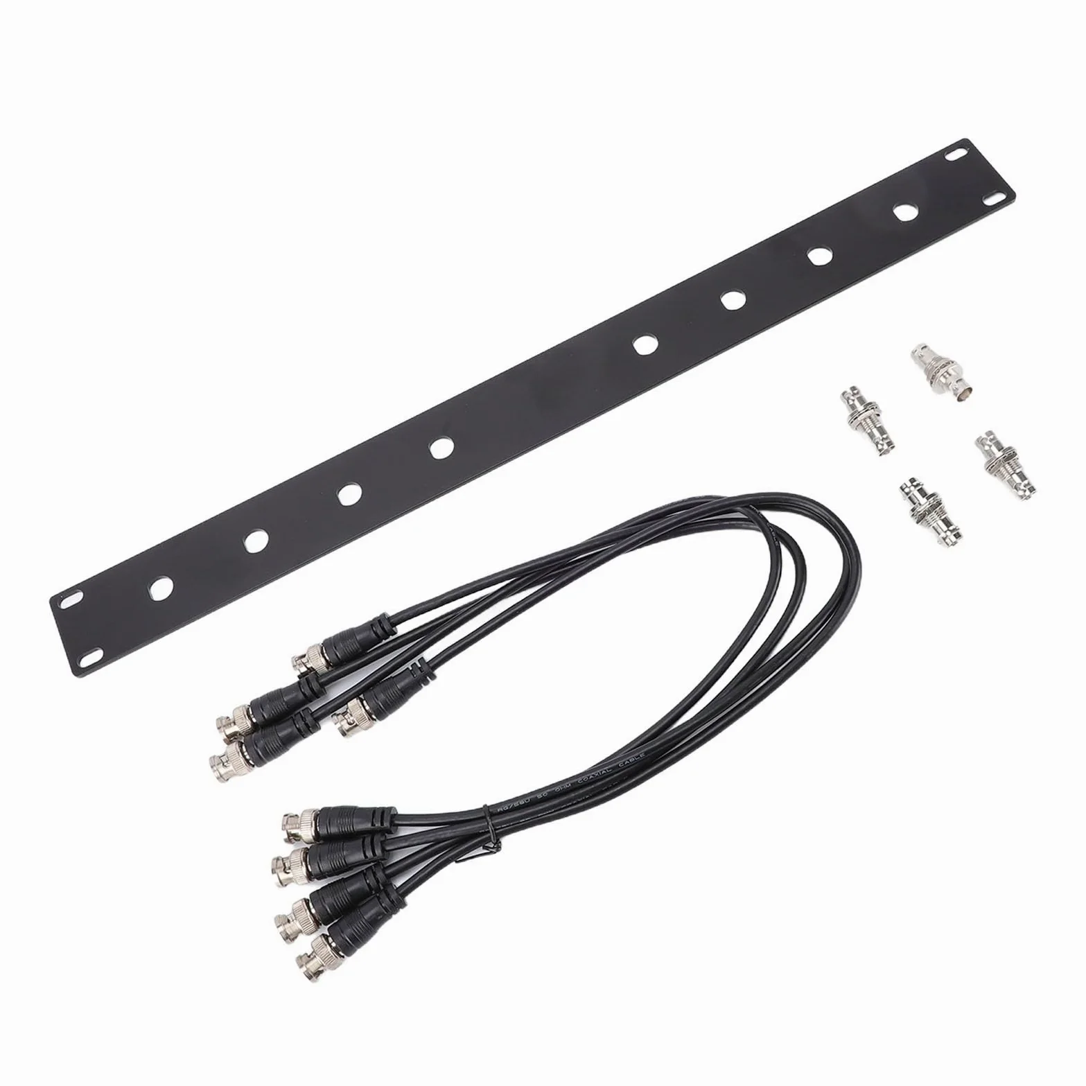 aqxreight Kit de Support D'antenne à Montage Frontal Matériau en Alliage D'aluminium Robuste Panneau 1U Câble BNC de 50 Cm Kit de Montage en Rack D'antenne Plusieurs Systèmes sans Fil