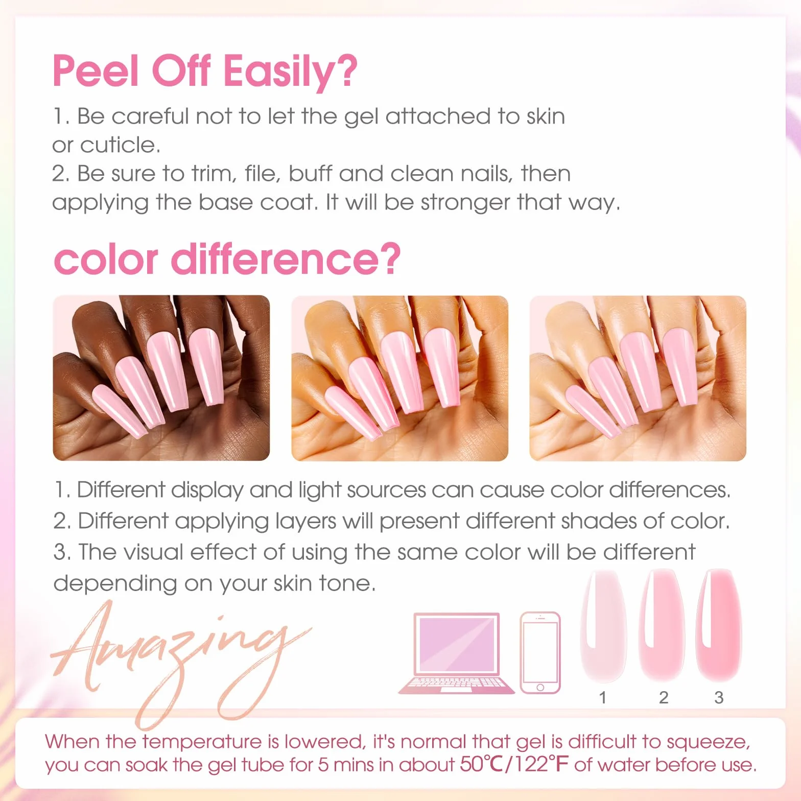 ROSALIND Acrygel Kit Complet Gel Extension d'Ongle 16 Couleurs 10 ml Lampe UV Base Top Coat Outils Manucure