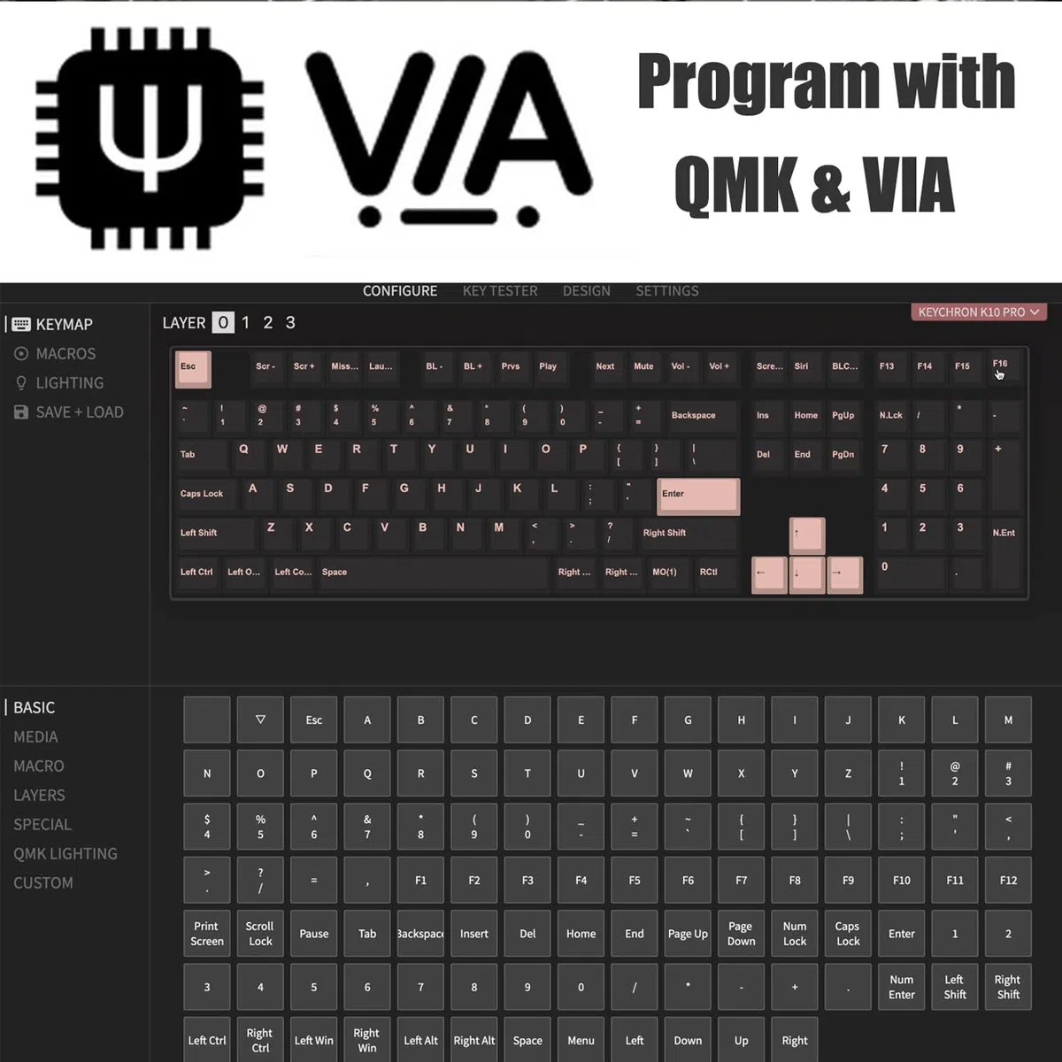 Keychron K10 Pro 100% Mise en Page Clavier Mécanique sans Fil Personnalisé, Taille réelle Hot-Swap QMK/Via Programmable, Cadres en K Pro Marron Switch pour Mac/Windows/Linux