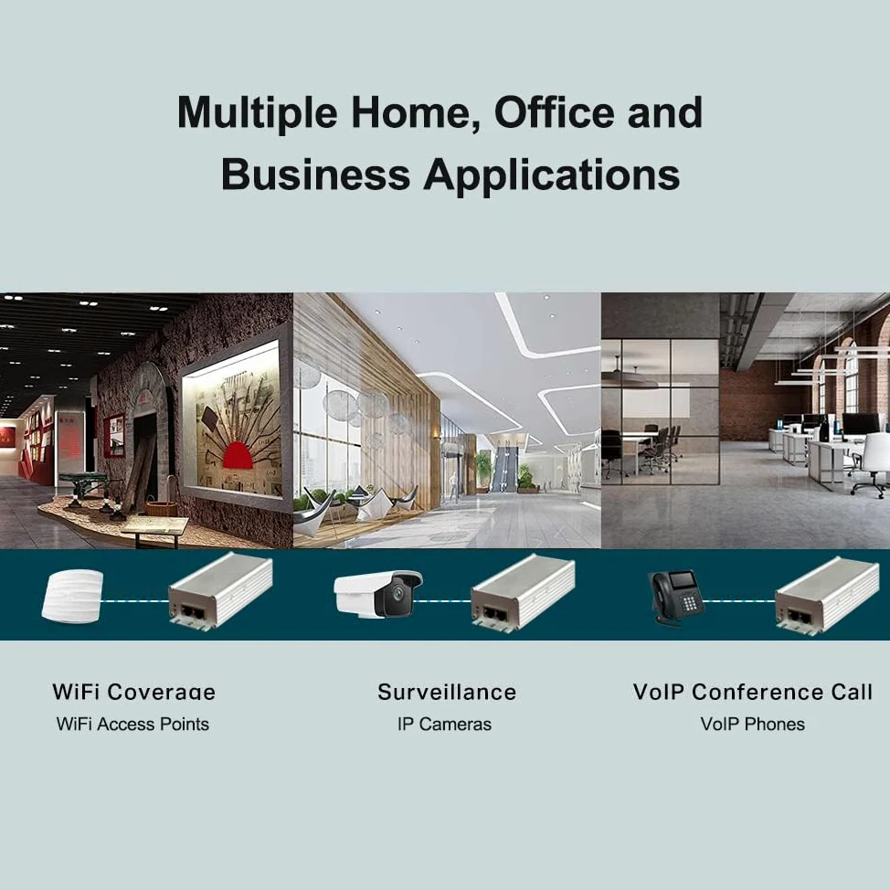 Injecteur Gigabit PoE++ 2,5 Go 90 W, commutateur Ethernet PoE+ Gigabit 2,5 G, conforme à la norme IEEE802.3bt/at/af, adaptateur PoE++(90 W), RJ45 blindé, jusqu'à 100 m, boîtier en aluminium
