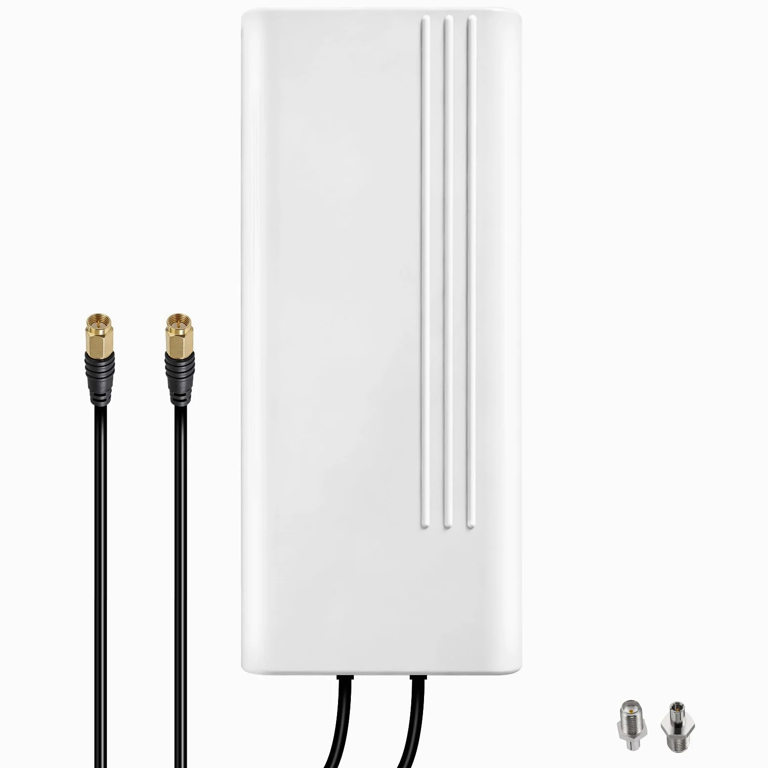 Antenne Extérieure 5G 22dBi, 600-6000MHz Directionnelle, 4G Antenne WiFi Dual-Polarisation LTE Antenne Mimo Exterieur Antenne SMA / 2 x TS9, pour Routeur 4G 5G,2 x Câble 10m Faible Perte
