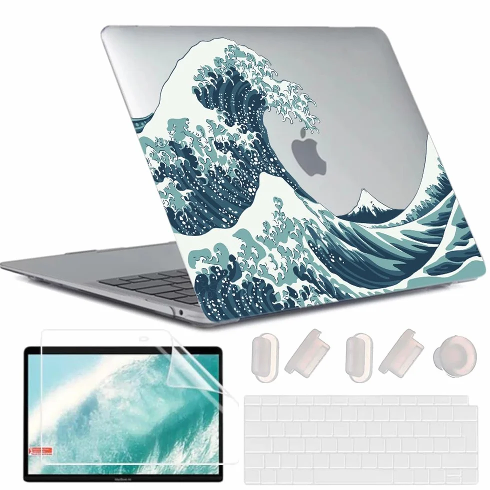 Étui Rigide MacBook Air 13 Pouces 2020-2018 M1 A2337 A2179 A1932, Coque Protection UV Printing