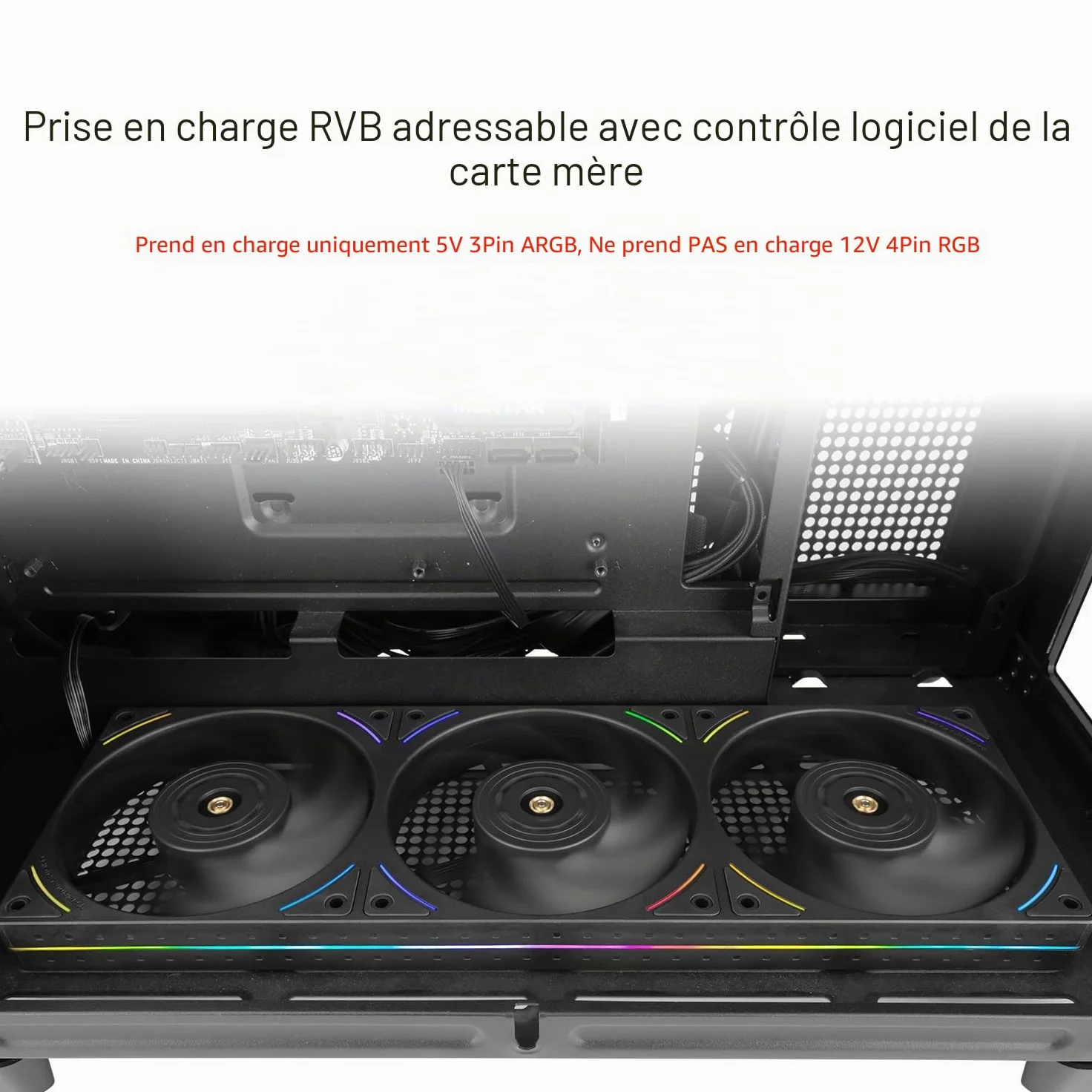 TR TL-UB36 Ventilateur de refroidissement de câble simplifié 2150 tr/min PWM S-FDB V2 Bearing 3D Dynamic Balance Couplet Chassis Fan