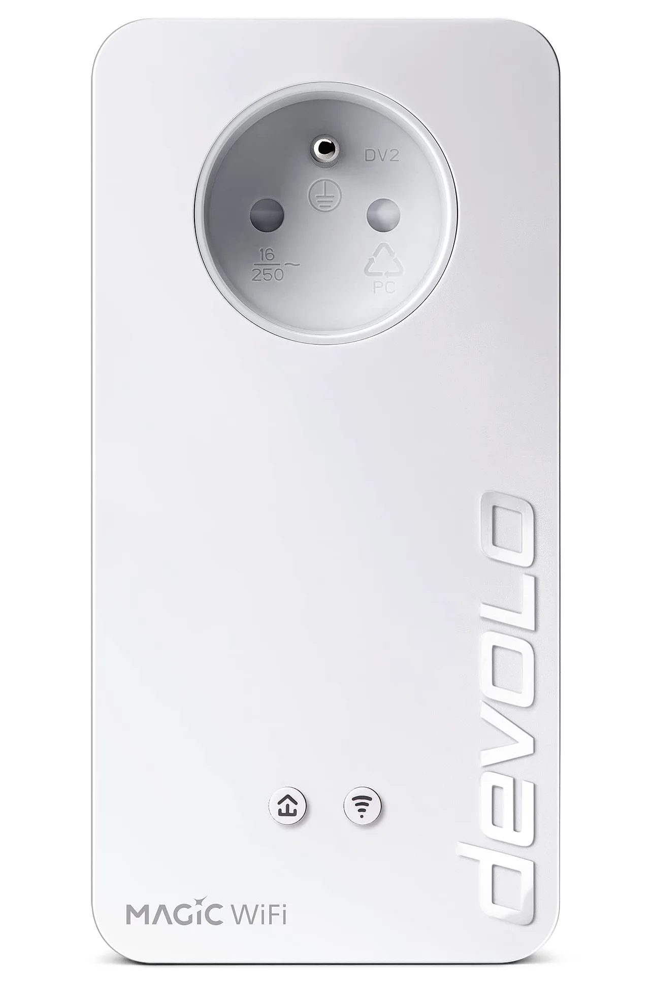 devolo Magic 2 WiFi 6 Mesh Kit de démarrage, adaptateurs CPL WiFi - jusqu'à 2.400 Mbits/s, Point d'accès WiFi Mesh, 4X Ports Ethernet Gigabit, Prise integrée, Blanc