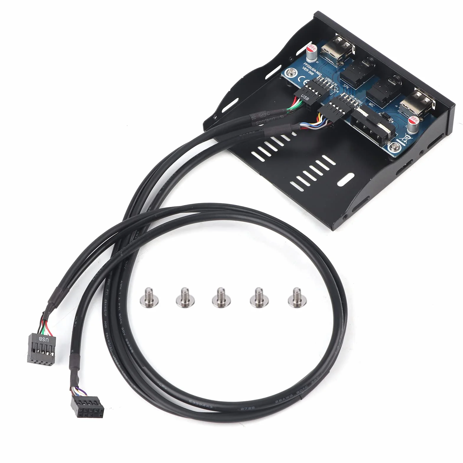 Panneau Avant PC 3.5 Lecteur de Carte Interne USB 2.0 HDAudio 15x11x3 cm Interface 9 Broches