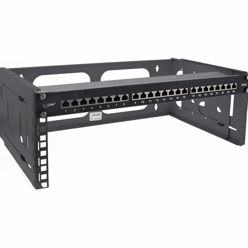 InLine Étagère Murale 4U Noir Profondeur 24-40 cm 48,3 cm