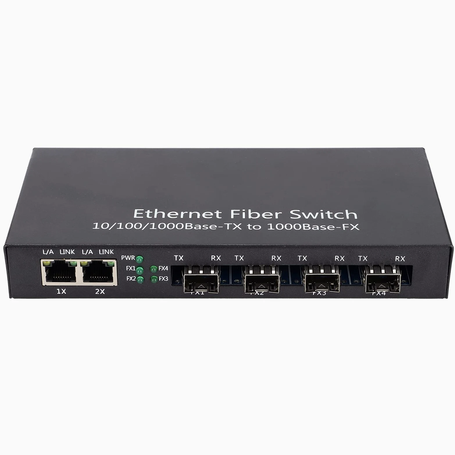 Dioche Commutateur Fibre Ethernet Convertisseur de Média Ethernet Convertisseur de Média Ethernet Rj45 10 100 1000M 4 Fibre 2 Ports Monomode Double Fibre pour Ieee802.3Z AB 1000Basesxlx