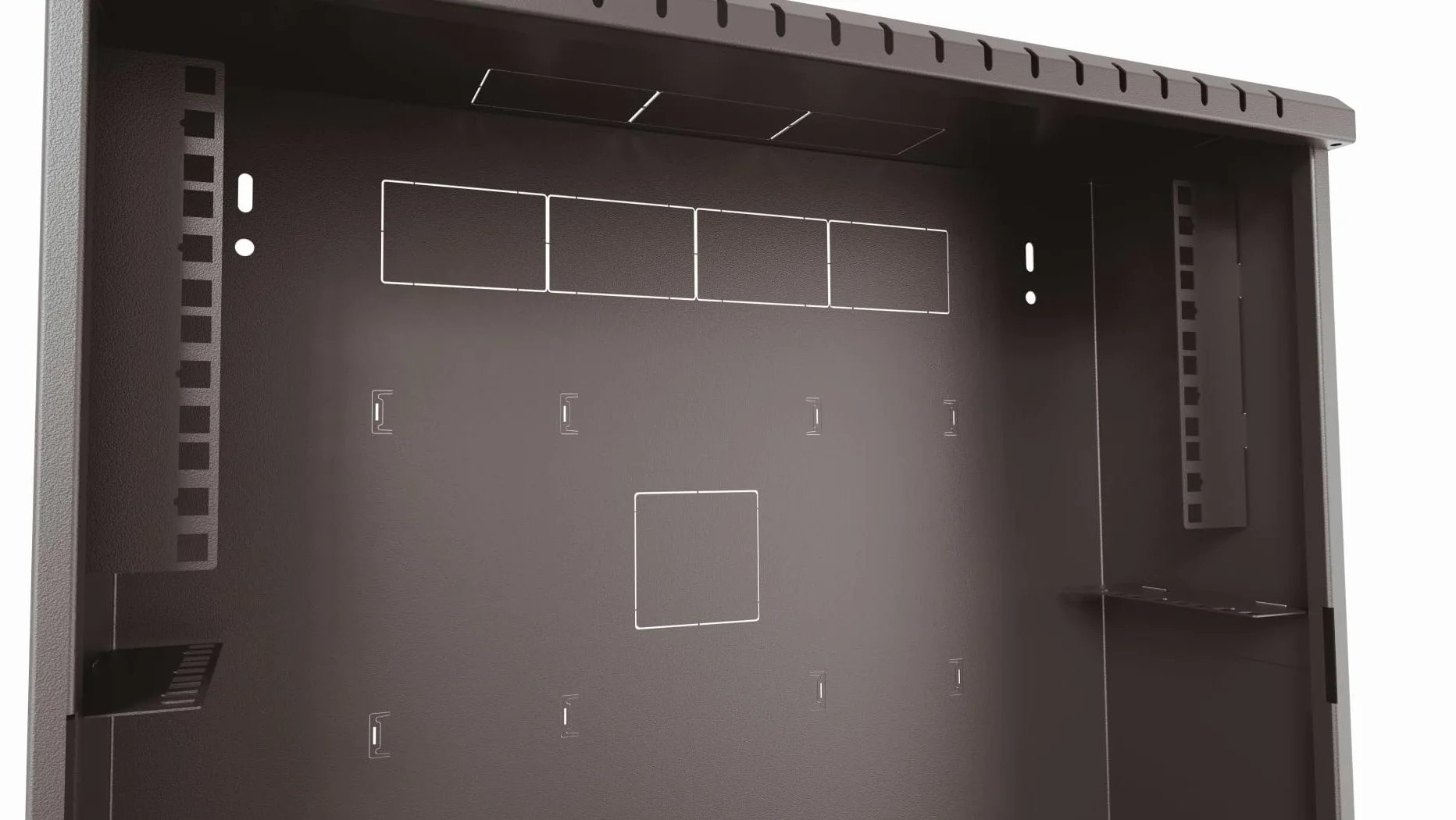CCTV Armoire Murale 3U + 4U 19 Pouces 180 mm | Baie Informatique en Acier | Bureau Informatique, NVR, Boîtier pour Caméra de Vidéosurveillance, Dimensions compactes, Réglable, Noir