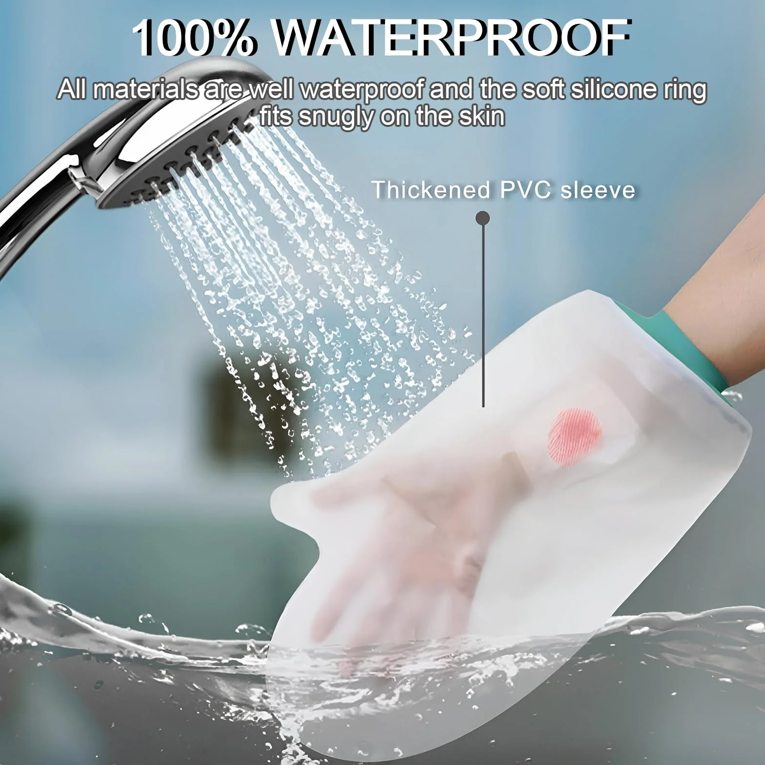 Protection Plâtre Douche Imperméable Réutilisable pour Doigt Poignet Transparent