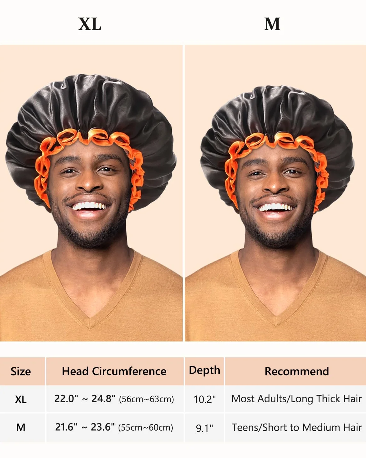 mikimini Bonnet de Douche Noir Imperméable Réutilisable à Double Couche pour Cheveux Longs