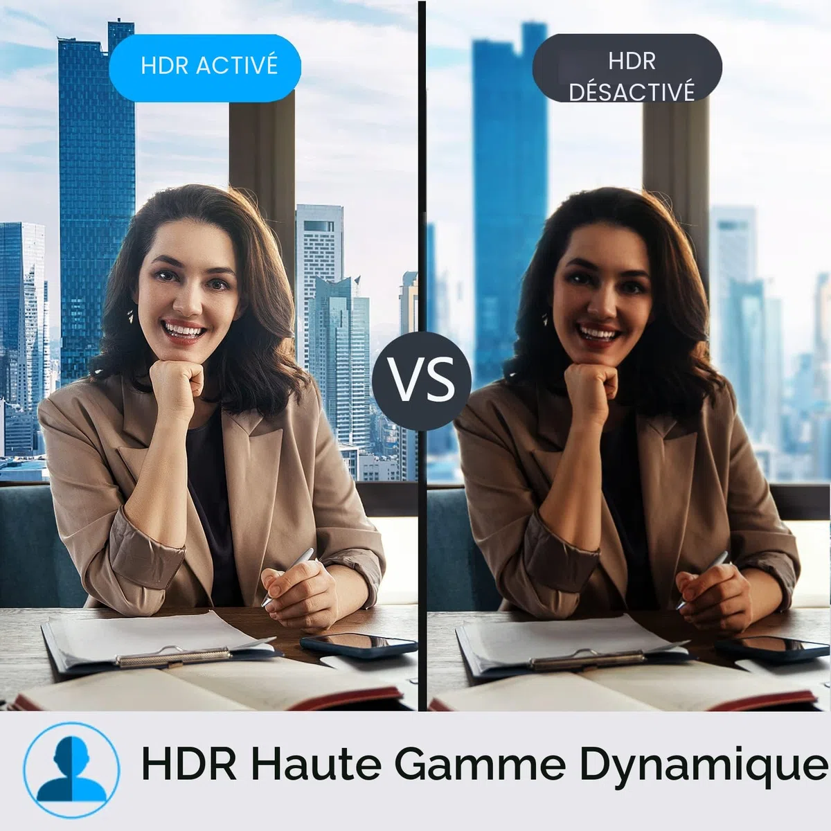 Angetube Webcam en Streaming 4K ave Suivi IA, HDR Modes Spécialisés USB 3.0