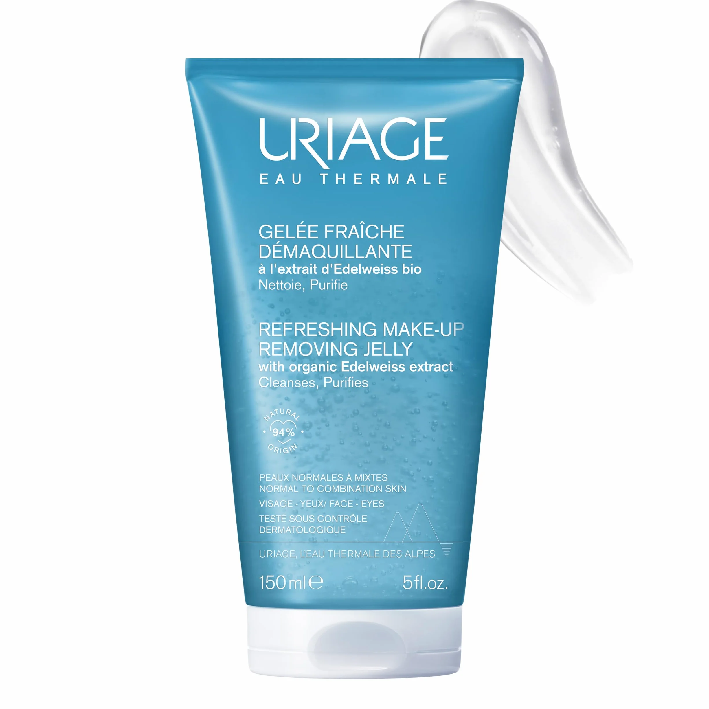 Uriage Gelée Démaquillante Rafraîchissante 150ml - Nettoie, Hydrate, Apaise