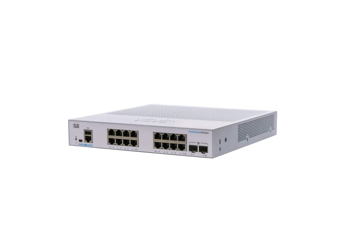 Cisco Commutateur Intelligent Business CBS250-16T-2G | 16 Ports GE | SFP 2x1G | Garantie limitée à Vie