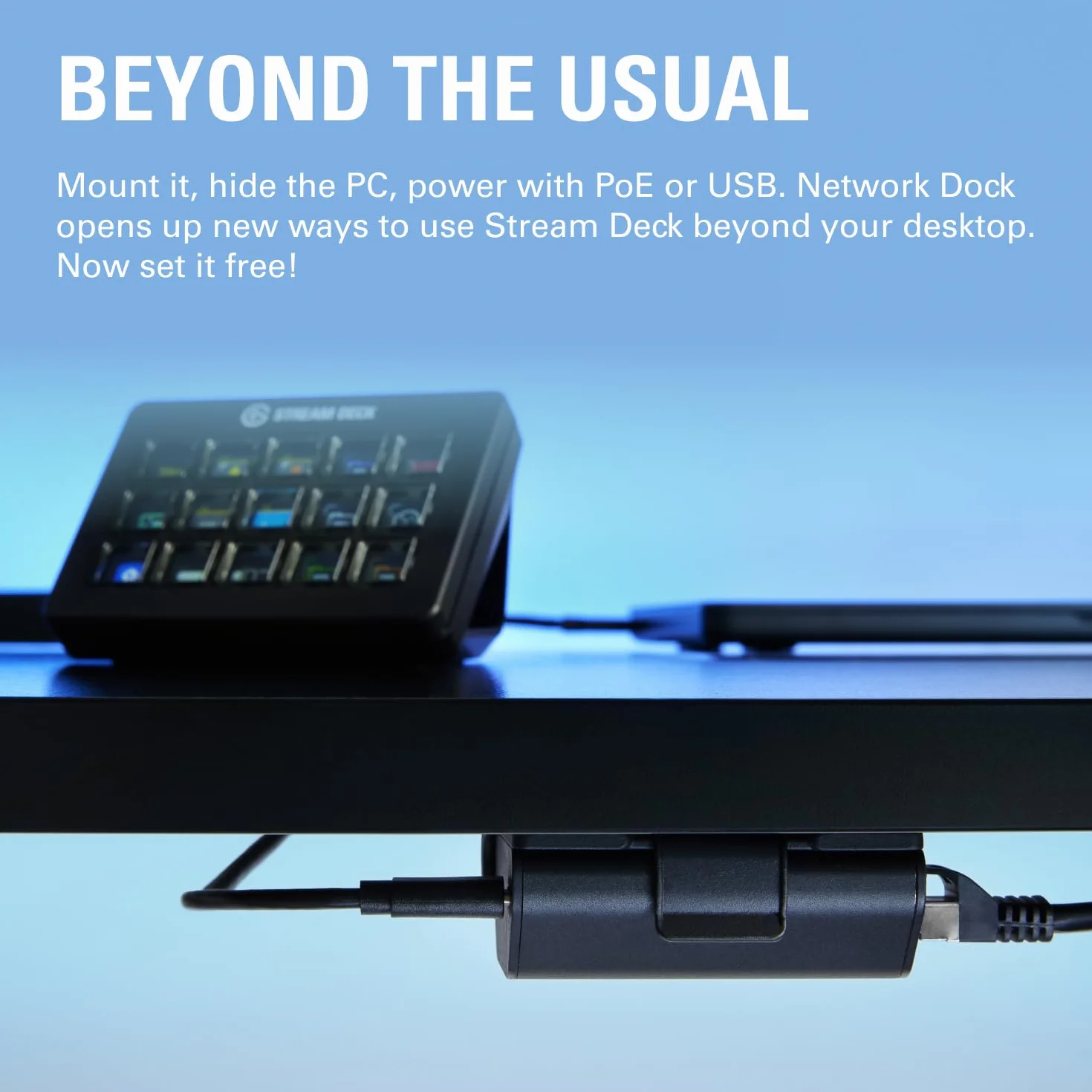 Elgato Station d'accueil réseau pour Stream Deck - Adaptateur Ethernet filaire, PoE ou USB, montage bureau/mur/support SDXL