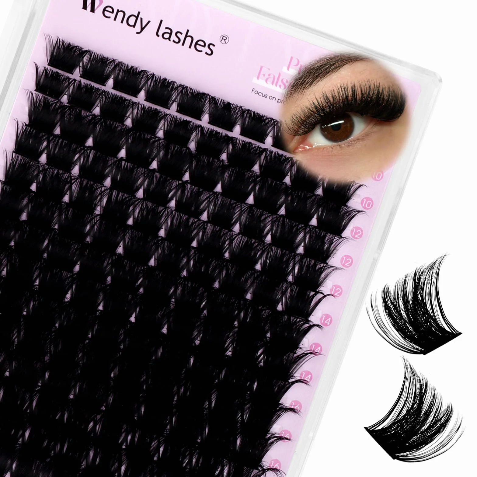 Faux Cils Individuel D Curl 200D Wispy Cils Naturels 10-18mm Réutilisables Cluster Lashes Extensions Cils DIY