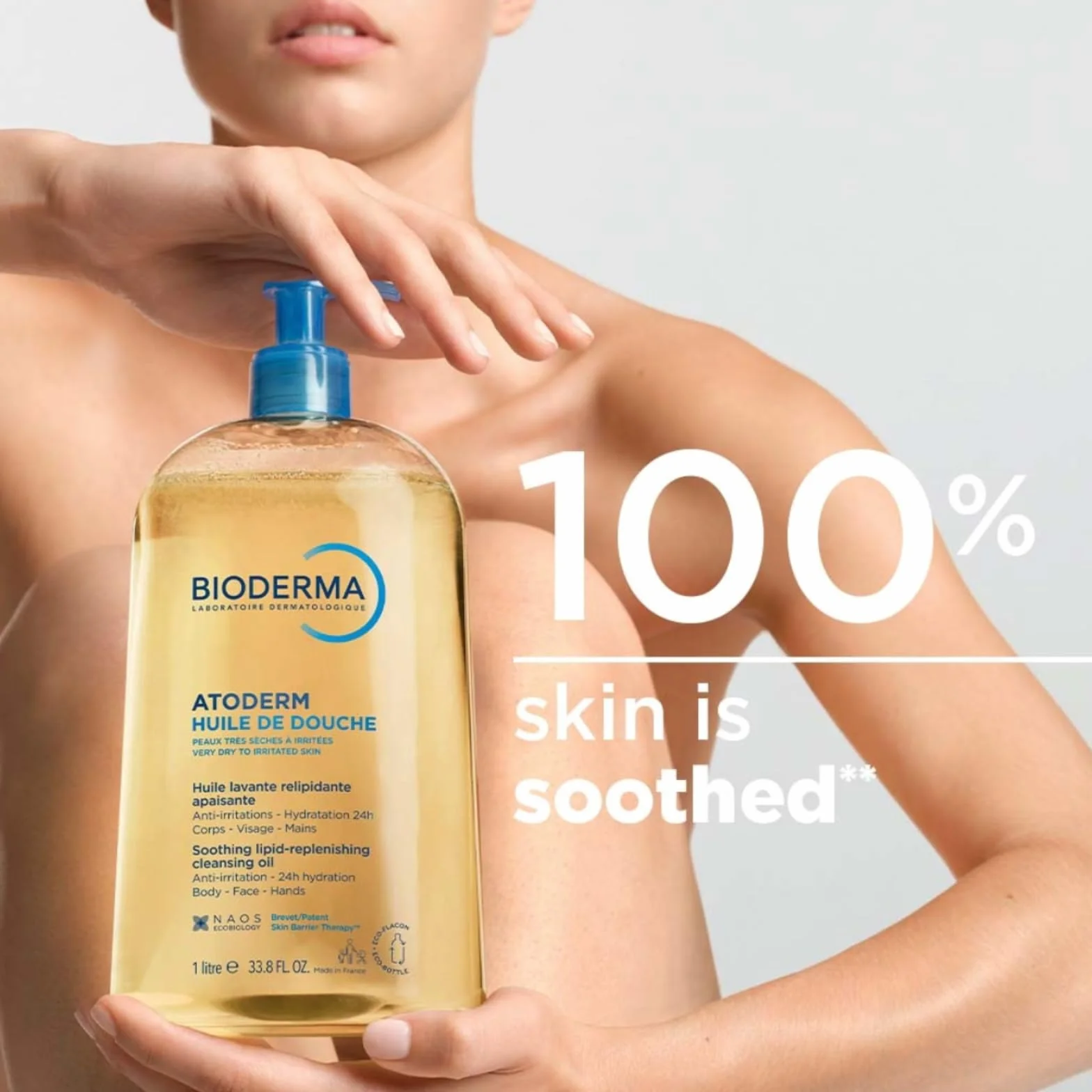 Bioderma Atoderm Huile de Douche Nettoyant Apaisant Anti-Irritations 500 ml Peaux Sensibles Sèches