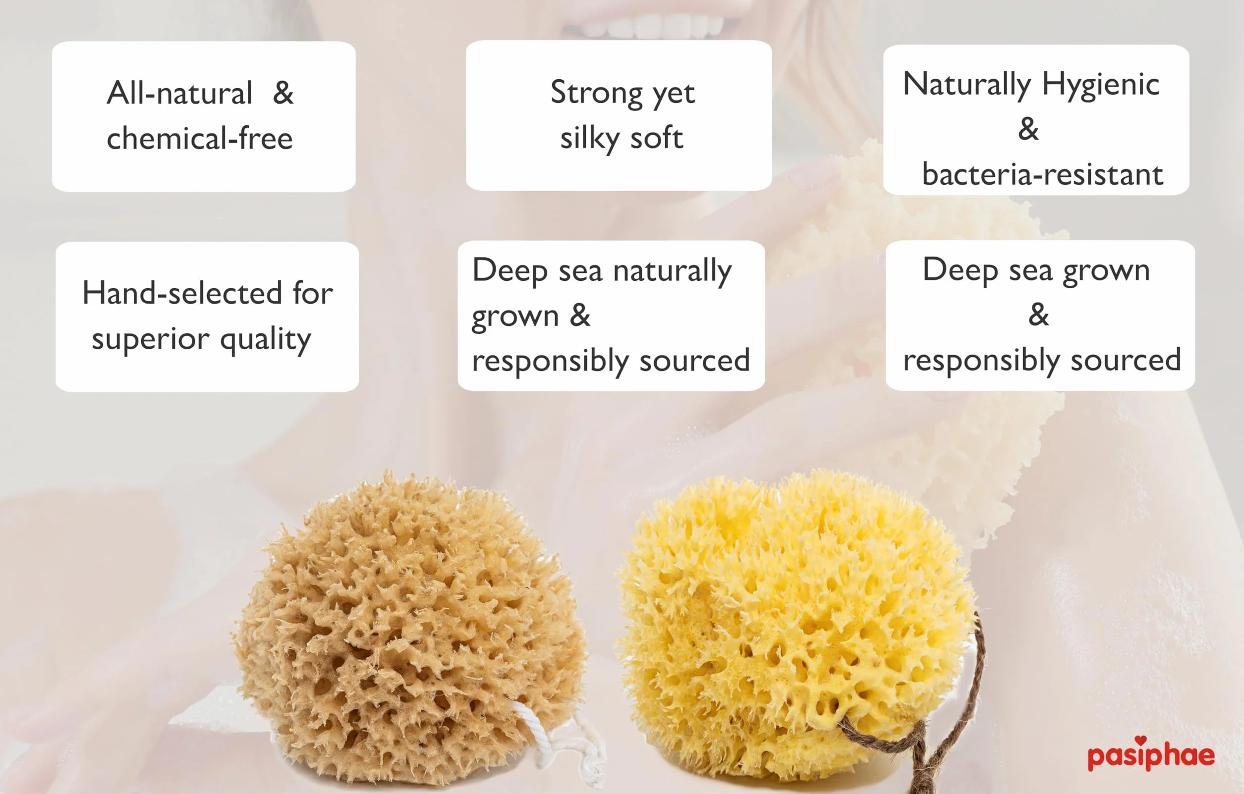 Éponges de mer intimes naturelles non blanchies 100% réutilisables taille 5-7 cm lot de 4