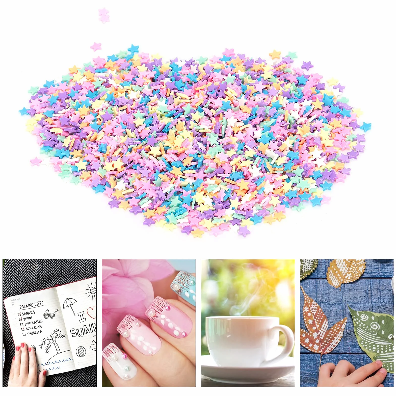 Tranches d'argile étoilées imperméables 30g pour Nail Art décoration tasse