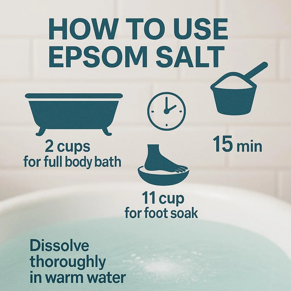 GiDeli Epsom Sel de bain sulfate de magnésium 3 kg qualité pharmaceutique seau pur naturel