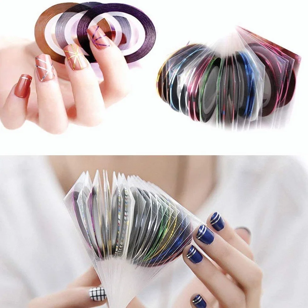 Sticker Nail Art 90Pcs Striping Tape Autocollant 30 Couleurs